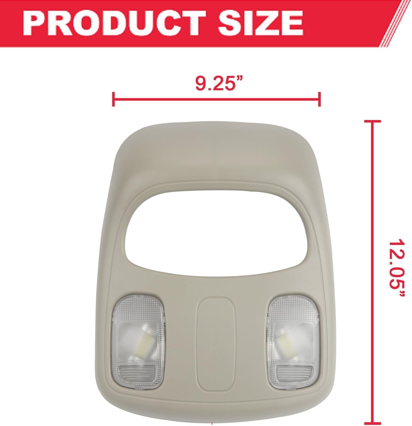 Overhead Console Dome Light LED Map Reading Light Lamp Assembly Upgraded Fits for 2002-2010 Dodge Ram 1500 2500 3500 4500 5500 Replaces# 1DK78BD1AA
