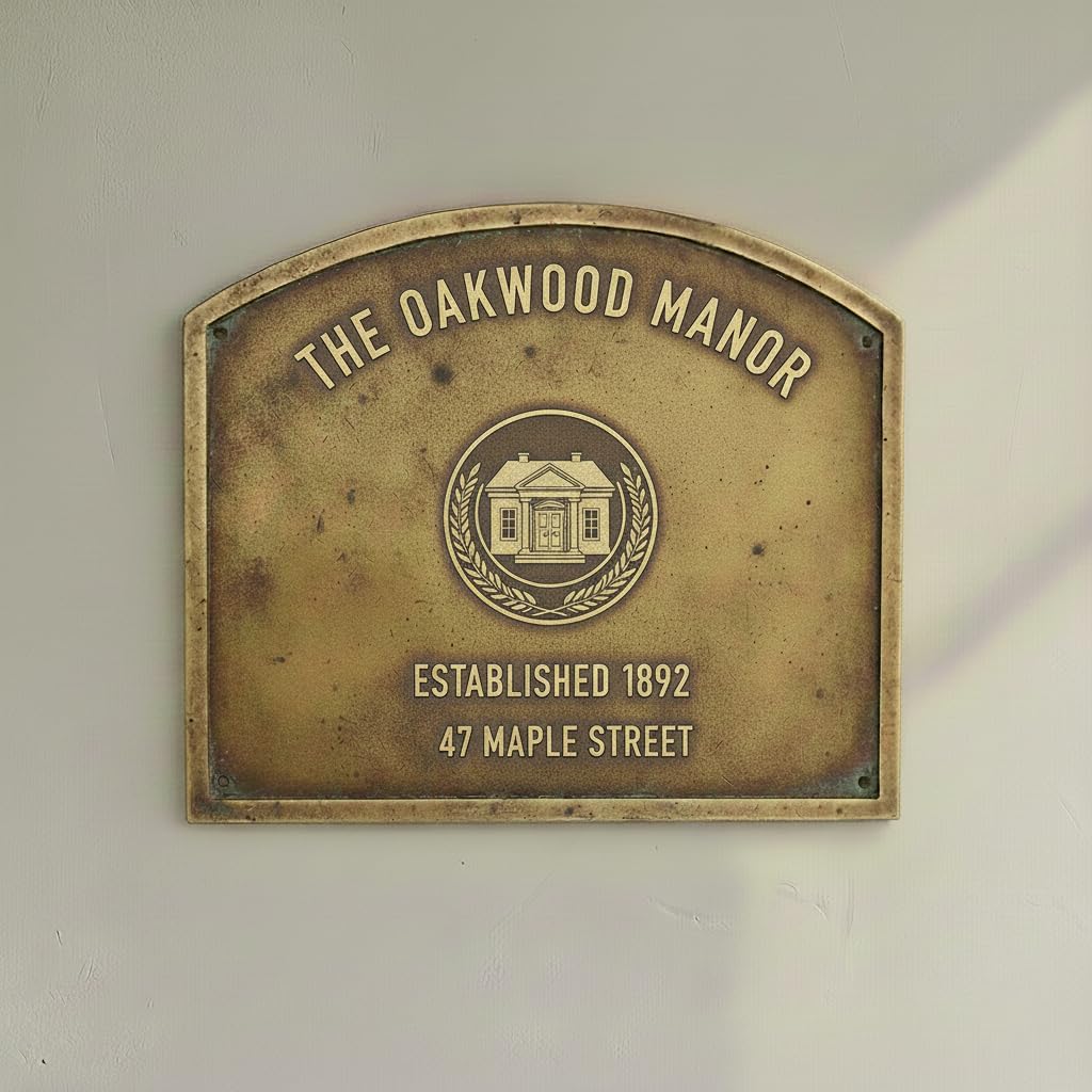 Personalized Plaque | Custom Engraved Wall Plate | Antique Style Name Plate for Home, Office, Shop, Memorial & Decor | Sign (Durable & Elegant) (Bronze Plaques, 10"x8"inches)