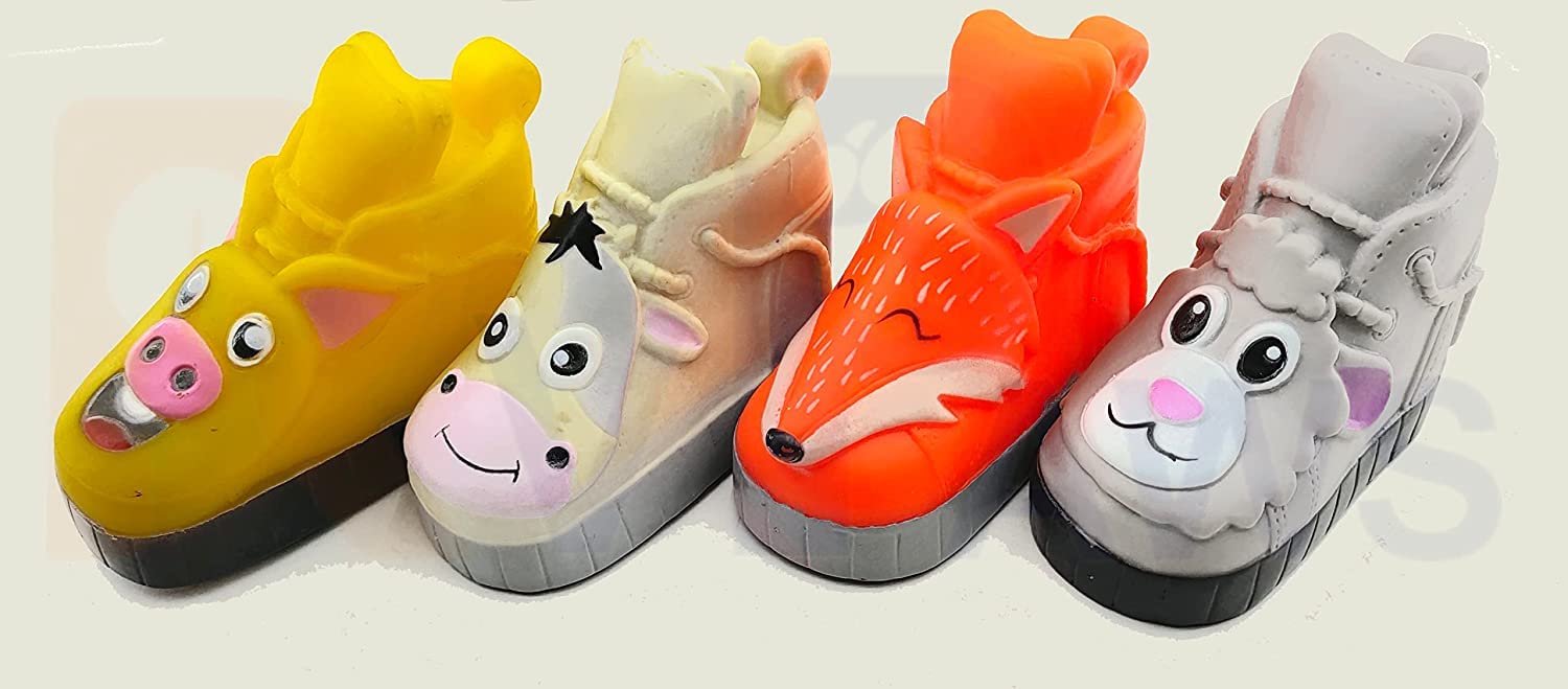 Woofy Squeaky Toys for Puppy, Shoe Shaped Teething, Dog Chew 4.5 Inch Dogs Squeaker Latex Rubber Soft Ball Chewing Teething Fetching Toy Gifts for Puppy Medium Dog (Pack of- 2) (B0BWWQG96G) Amazon Price History, Amazon Price Tracker