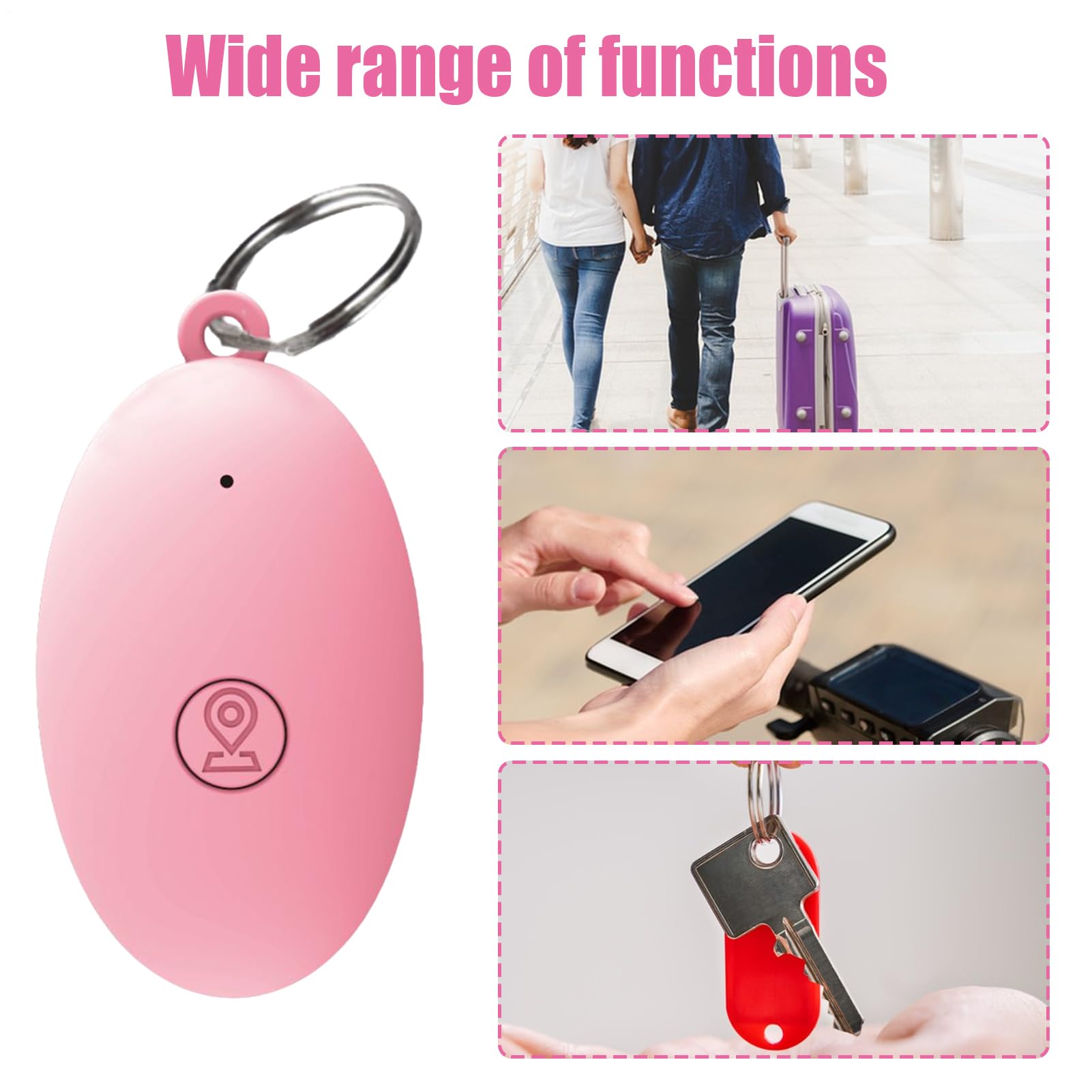 Cercachiavi Bluetooth, Localizzatore Per Oggetti, Allarme Bidirezionale - Fino A 20 M, Compatto E Colorato