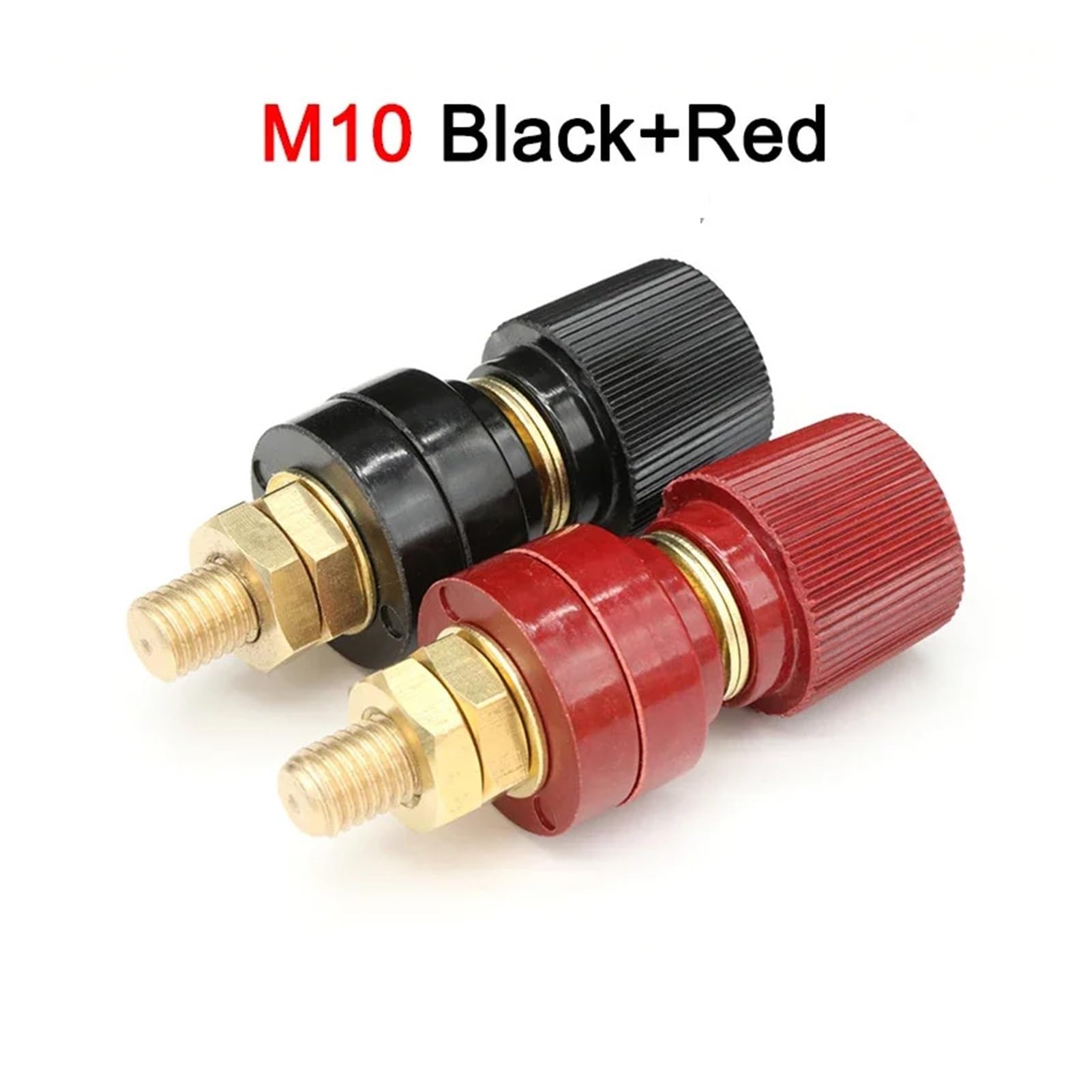Power Junction Post Connectors 1-5Set Black+Red M5 M6 M8 M10 Wire Binding Post Thread Screw Weld Inverter Clamp Power Supply Splice Connect Terminal(M10 Set,5 Pairs)