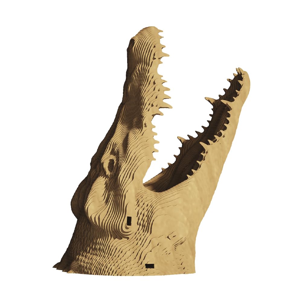 CARTONIC 3D Puzzle Set - Recycled Cardboard Crocodile Pattern - Fun and Engaging Activity for All Ages
