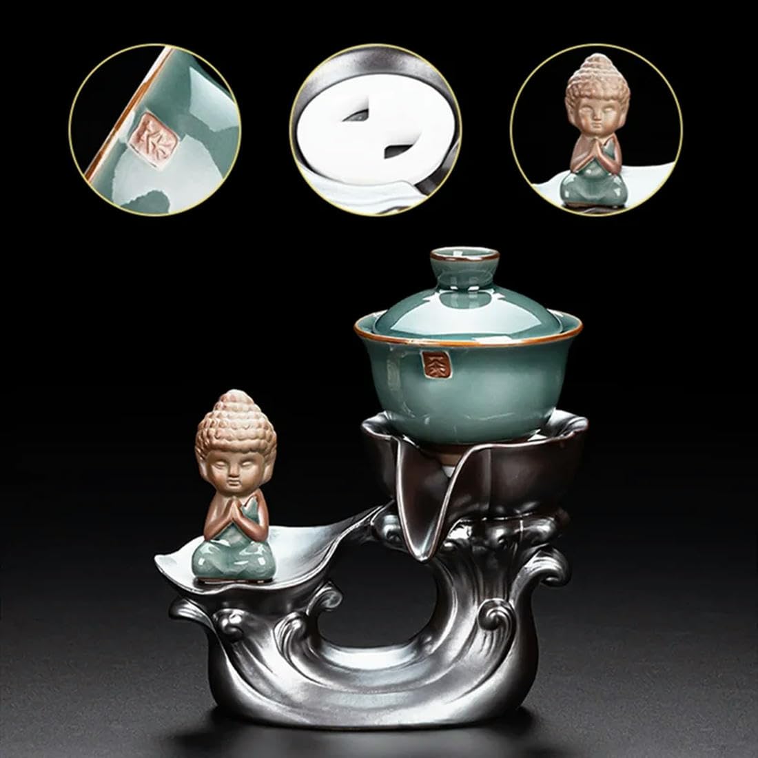 QQLADY Set da tè Kung Fu Set da tè Cinese Set da tè Moderno Automatico Teiera in Porcellana e Set di Tazze da tè Set da tè da Viaggio
