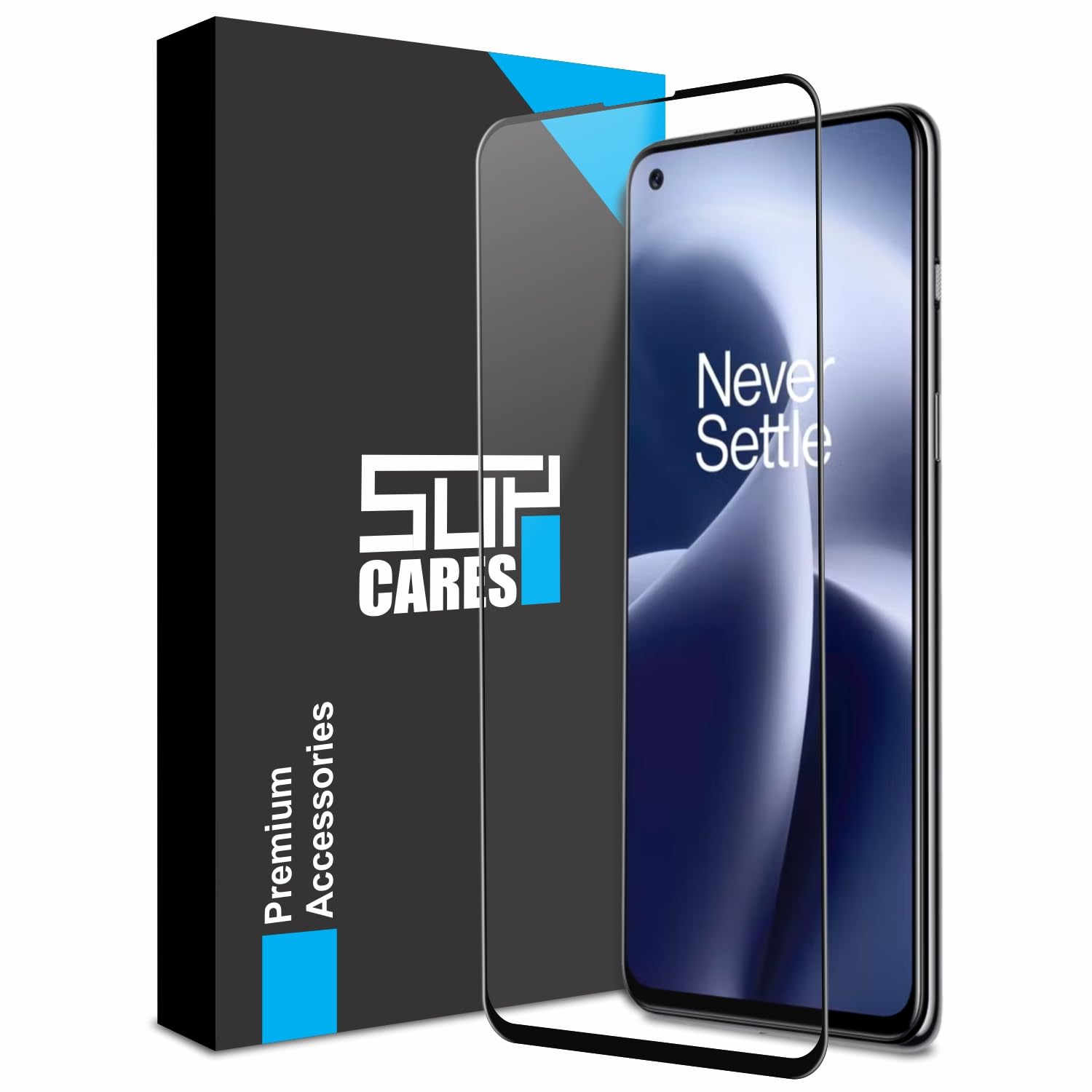 SupCares Military-Grade Gorilla Tempered Glass for OnePlus Nord 2, Nord 2T and Nord CE (6.43 Inch) With Installation Kit | Edge to Edge Coverage Screen Protector | Black