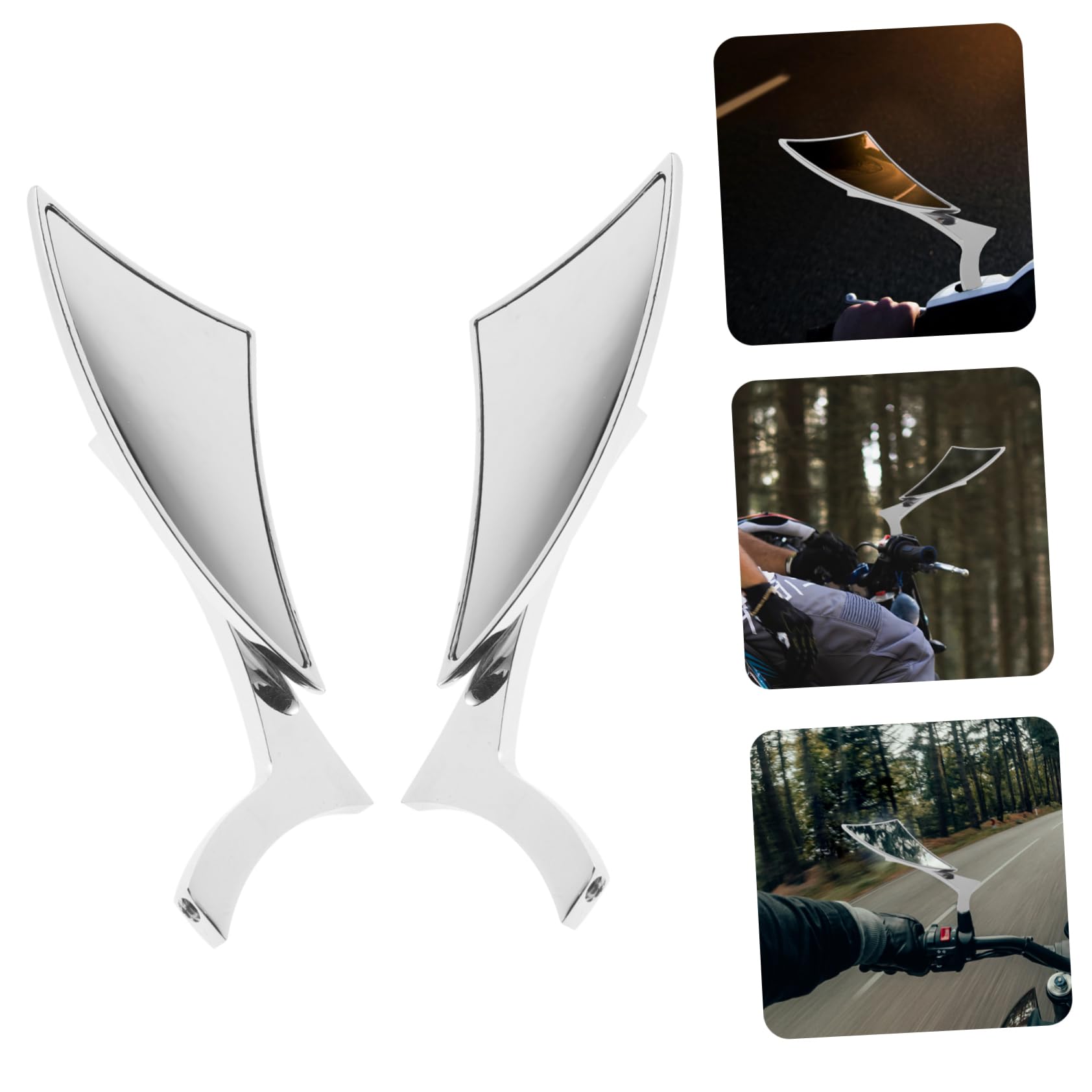 Cabilock 2pezzi Specchietti Retrovisori Per Bicicletta Design Elegante Montaggio Manubrio Specchietto Laterale Vetro Resistente Graffi Visibilità Chiara Sicurezza Guida