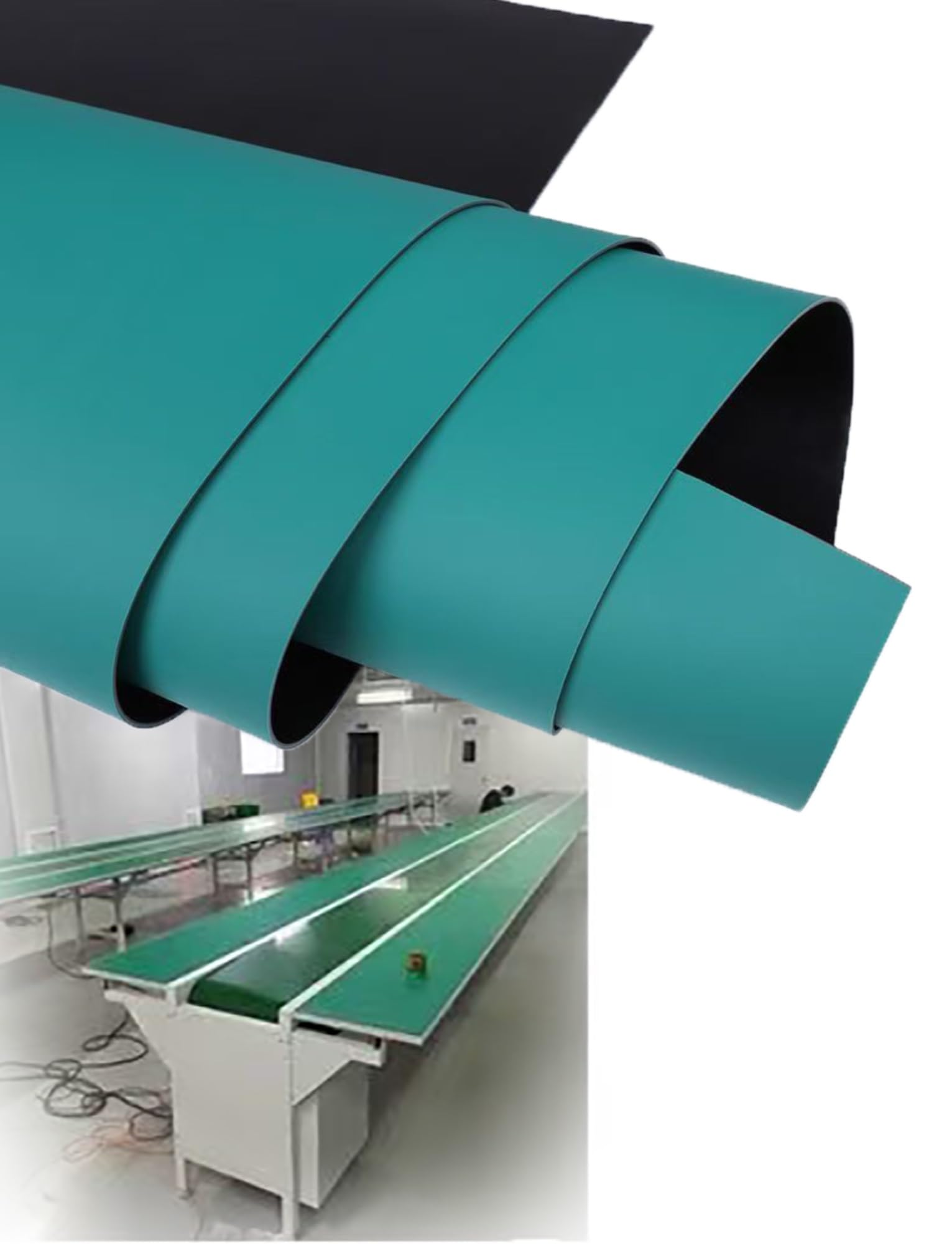 Tappetino da banco antistatico resistente al calore - Tappetino da tavolo in gomma verde for uso elettronico, di laboratorio e industriale(0.2x120x100cm)