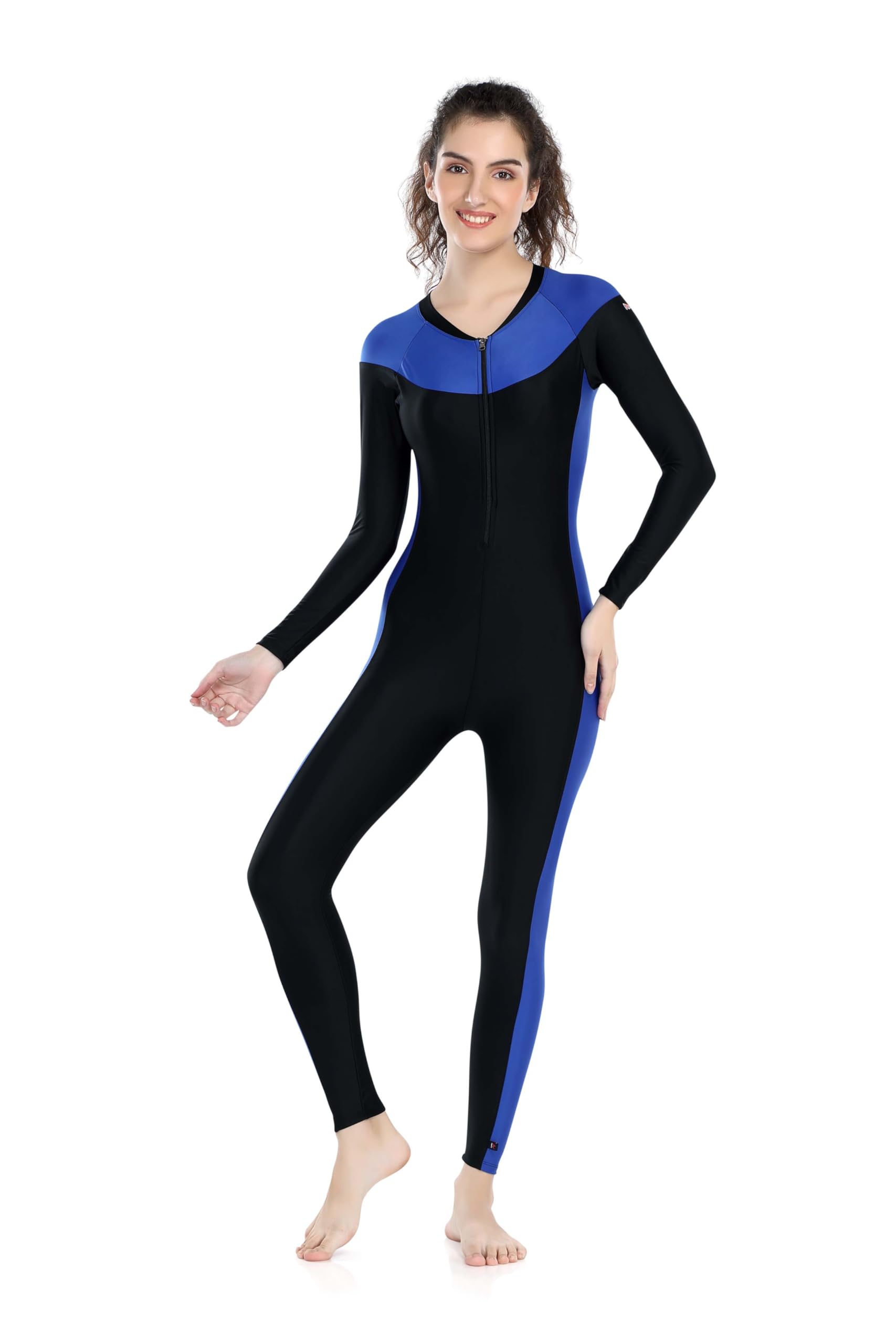 Spandex Full Body Suit Women Swim Wear I Swimsuits I Full Sleeves- Full Length I Removable Pads I Front Zipper