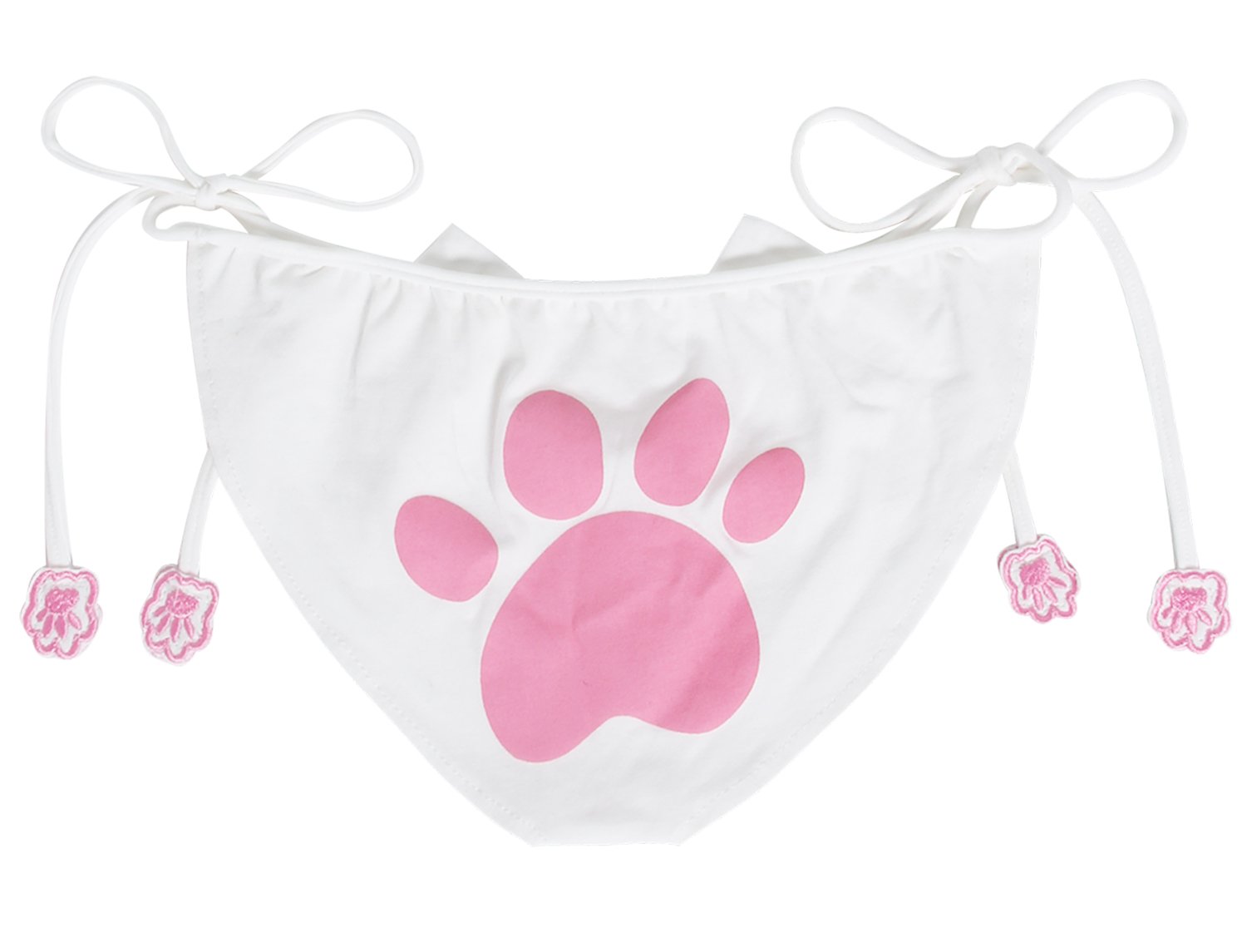 JustinCostume Women's Cosplay Lingerie Set Kitten Keyhole Cute Sexy Outfit: Small White