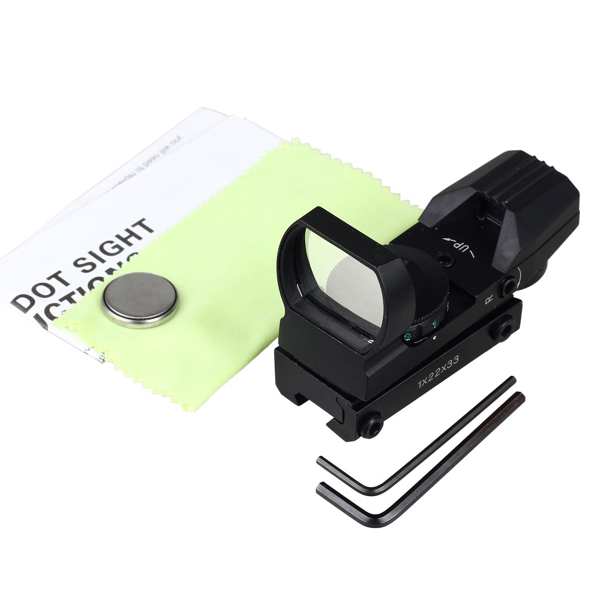 VERY100 Viseur holographique pour Arme à air comprimé 4 réticules Rouge/Vert Compatible avec Rail 21 mm