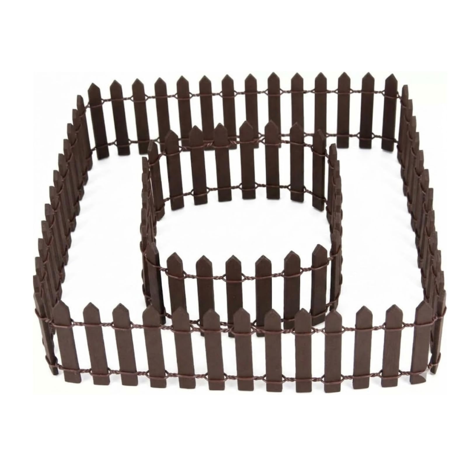1Pc 35 Inches Brown Mini Fairy Garden Fence, Micro Landscape Miniature Ornaments for Dollhouse, Crafts, Diorama Project, Plant Pot DIY