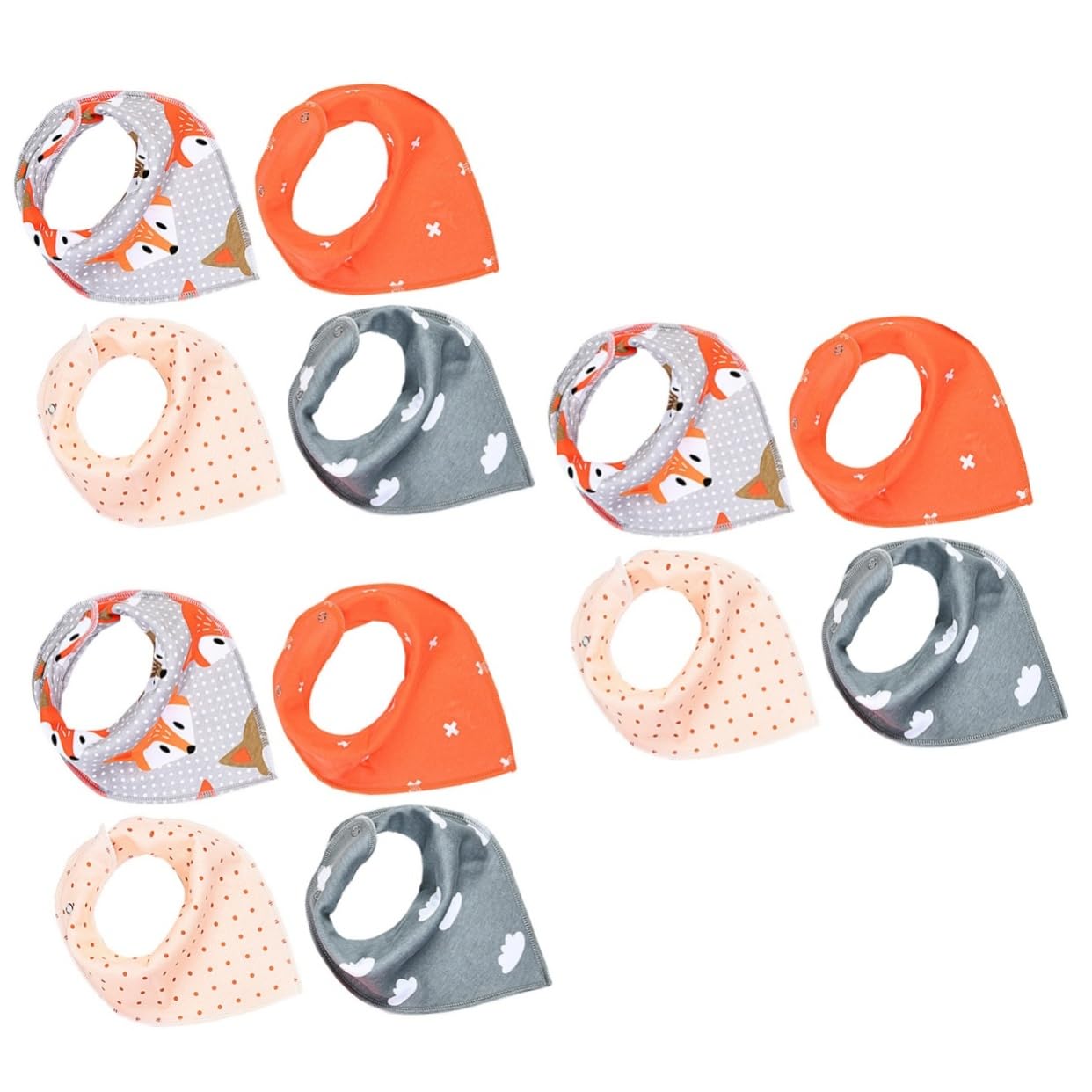Toyvian 8 Uds Toallas De Saliva Para Bebés Baberos De Felpa Absorbentes Con Broches Botón Europeo Y Americano