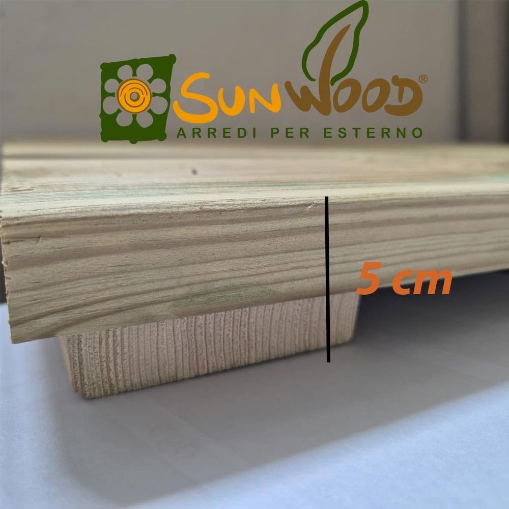 Plataforma de ducha antideslizante de madera 100 x 60 cm, de pino impregnado, grosor 5 cm