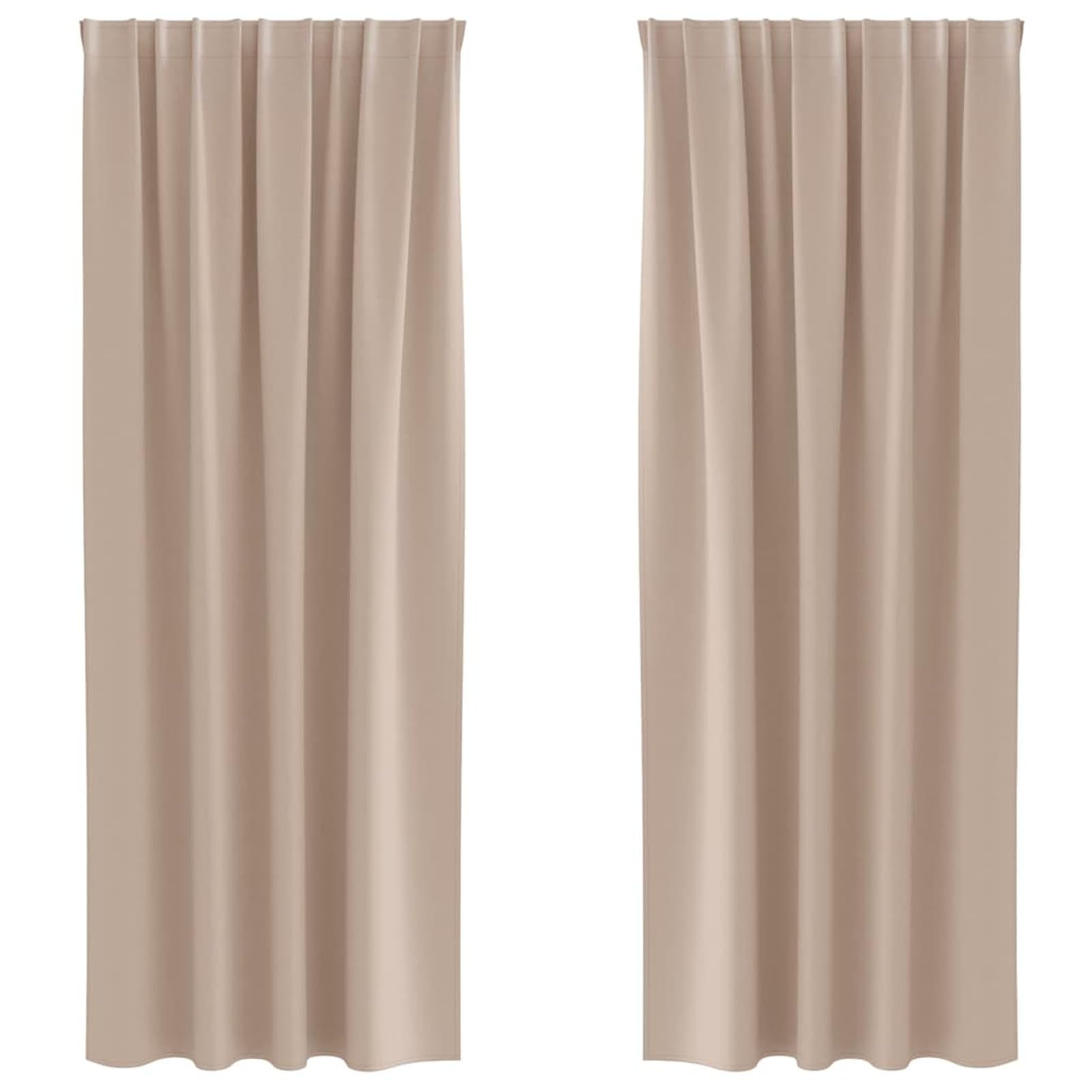 Rideaux occultants noirs polyester 245 x 140 cm pour salon et chambre