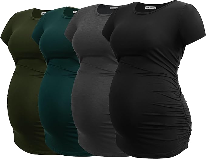 Smallshow 4 Pack Maternity Shirts Pregnancy Tops