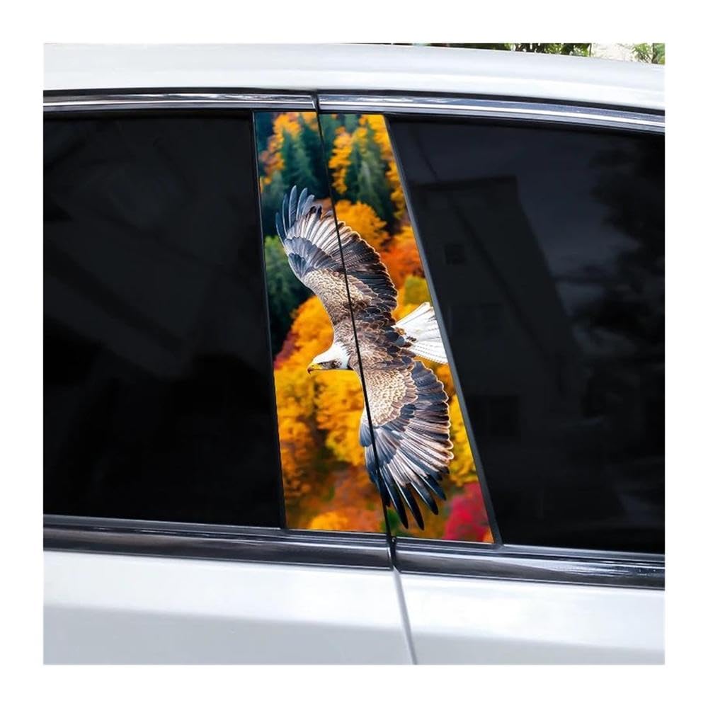 Body Parts 2pcs Car Center Pillar Sticker Eagle Wings Flying Through The Clouds Auto B-Pillar Waterproof Decals(G)