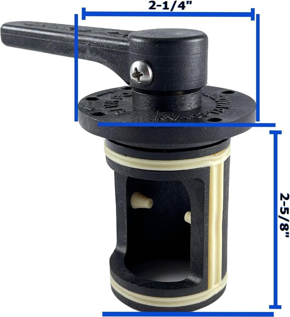 Pack of Two 1.5" NORYL ORTEGA DIVERTER W/CAP & HANDLE RV40311KIT