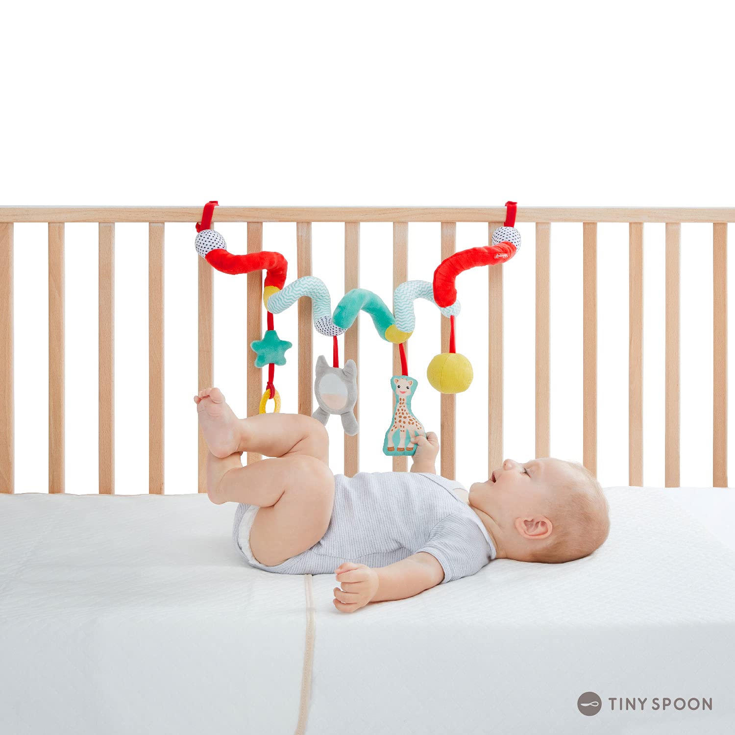 Sophie la Girafe - Abakus spirala zabawka wózek dziecięcy 230831, wielokolorowy, 6 sztuk