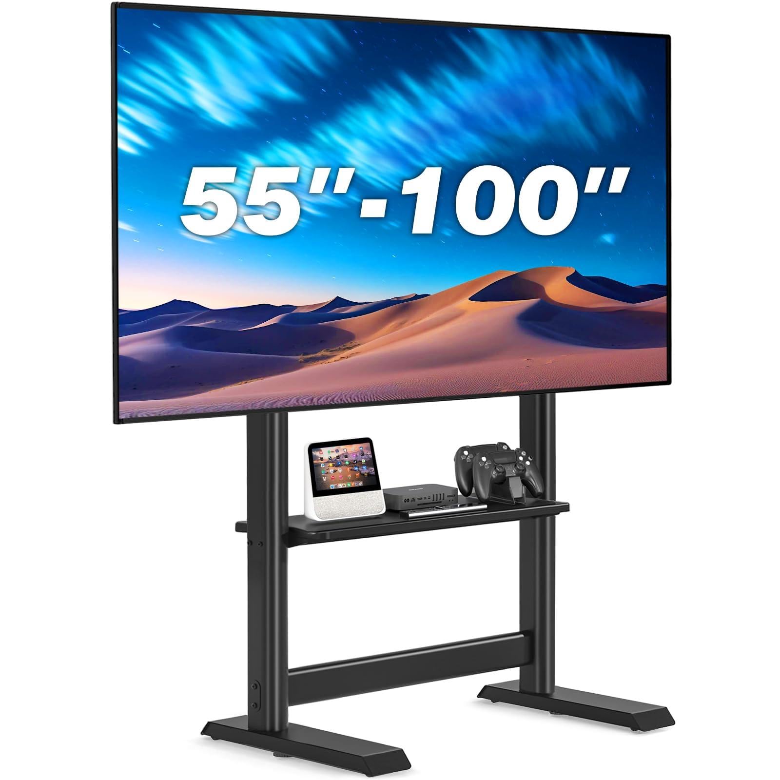 5Rcom Heavy-Duty Rolling TV Stand for 55-100" TVs, 200 LBS