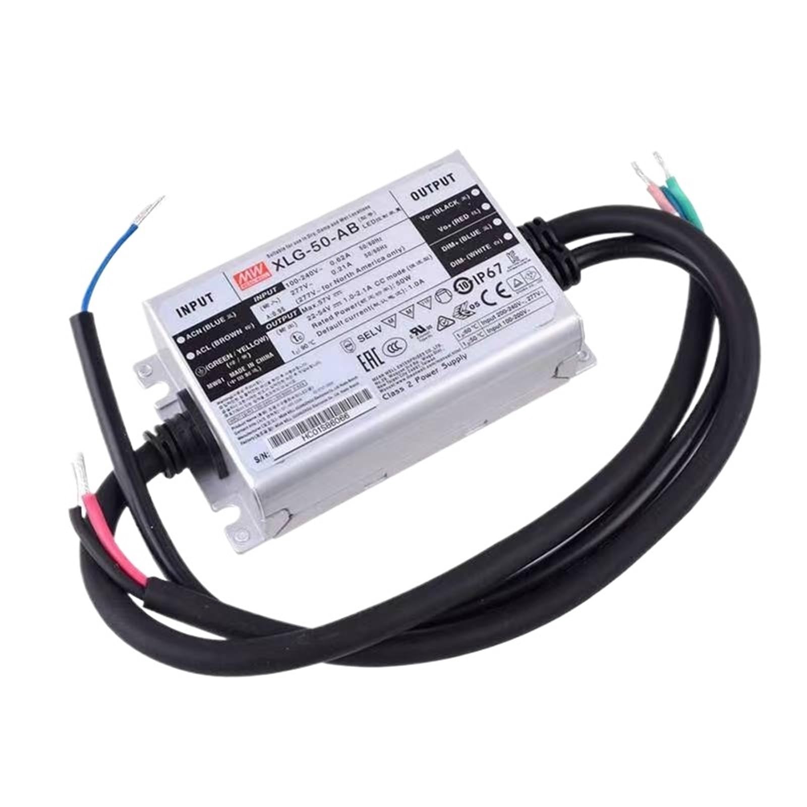 FCARUMIQP XLG-50-AB 1A 22~54V Constant Power Mode LED Lighting Driver Buit-in Active PFC AC-DC Water Proof IP67 3 In 1 Dimming