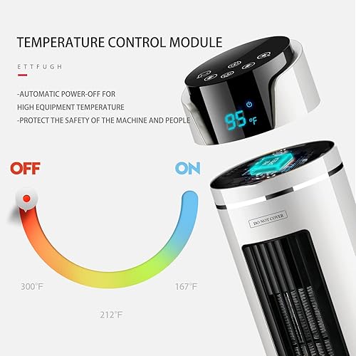 Miniatura 7 de Calentador eléctrico de espacio para habitación grande calentador de torre de cerámica de 44 pulgadas con control remoto calentador de espacio de