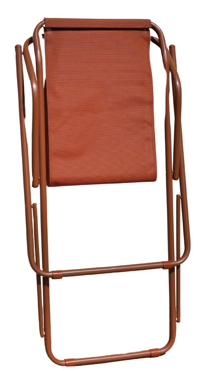 Stiliac sedia sdraio dondolino oscillante e pieghevole da giardino e balcone con cuscino imbottito - Made in Italy TERRA DI SIENA