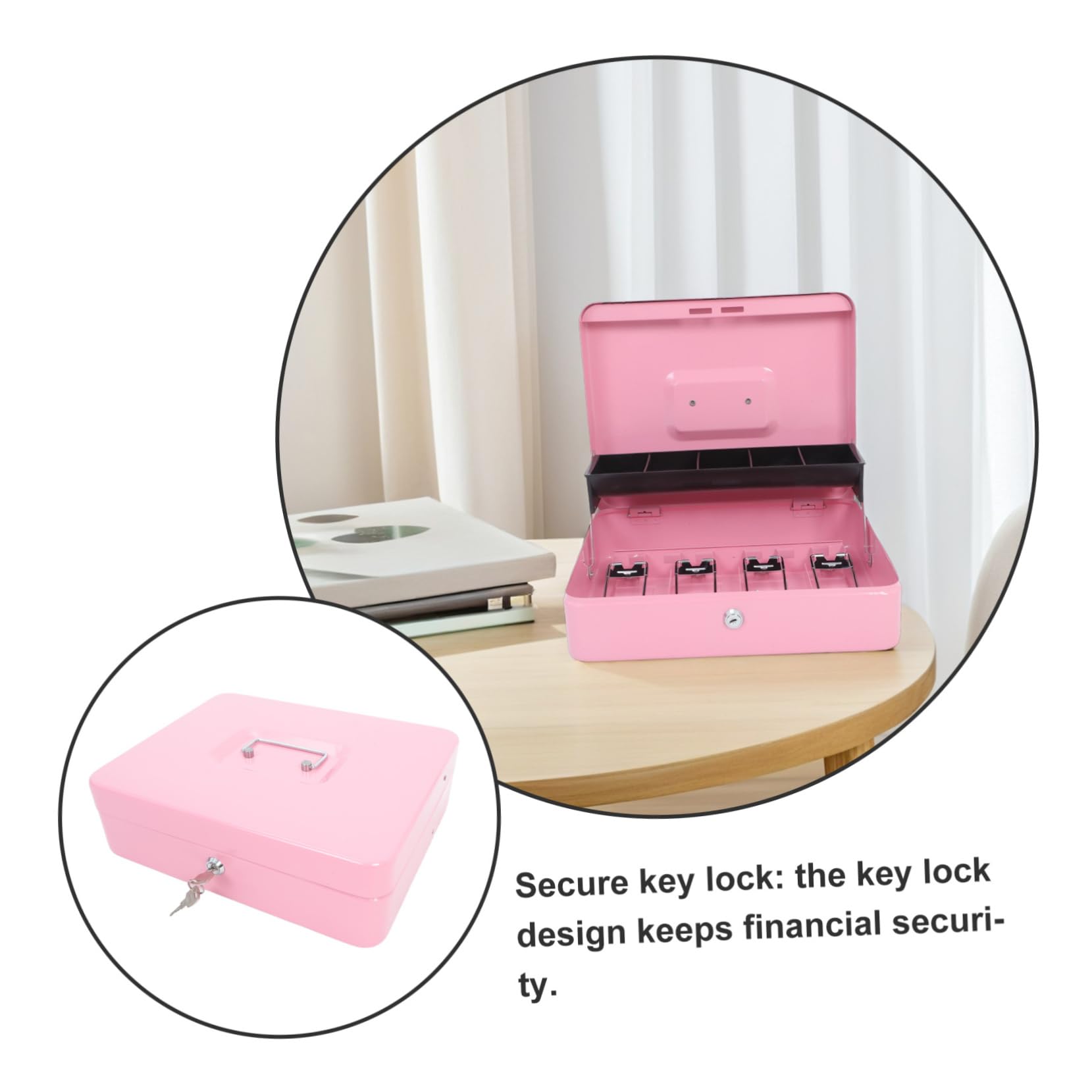 Caja De Caudales Con Llave Organizador De Metal Para Almacenamiento Seguro Comercios Hostelería y Oficinas Como Caja De Seguridad