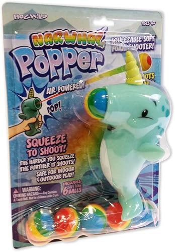 Miniatura 6 de Hog Wild Narwhal Popper Toy  Pelotas de espuma de hasta 20 pies  6 bolas incluidas  Regalo para niños, niñas y niños, a partir de 4 años