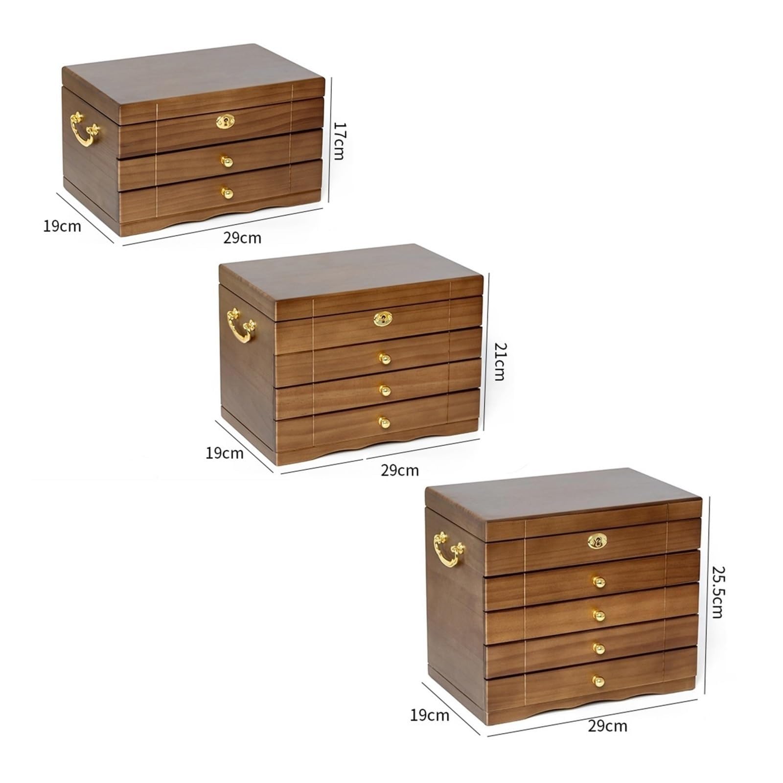 Drewniane pudełko na biżuterię dla kobiet Organizer Box firmy Solid, Jeden
