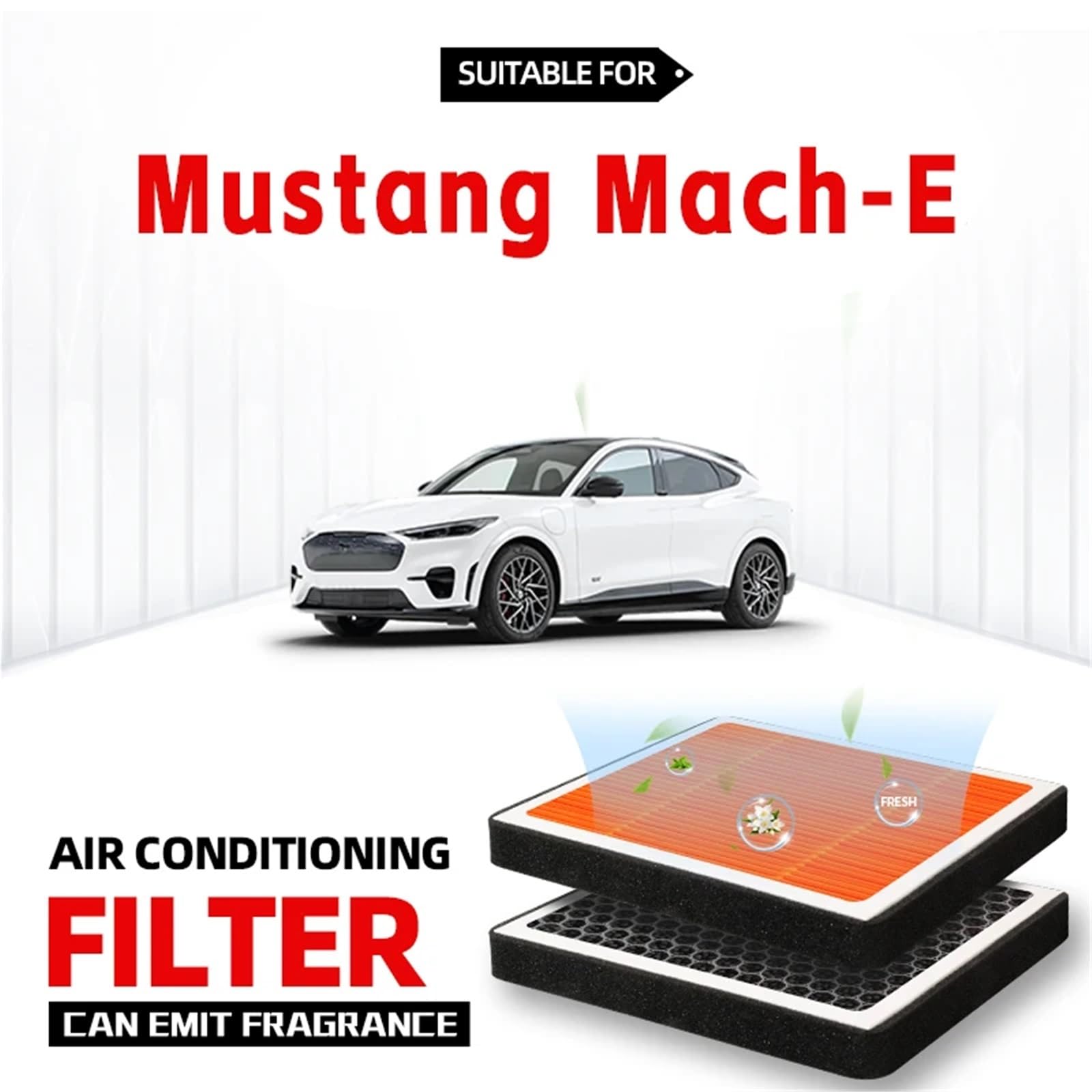 Filtro abitacolo a Carboni Attivi per Mustang Mach E Filtro abitacolo Filtro Aria Filtro Aria condizionata a Carboni Attivi con fragranza per purificare