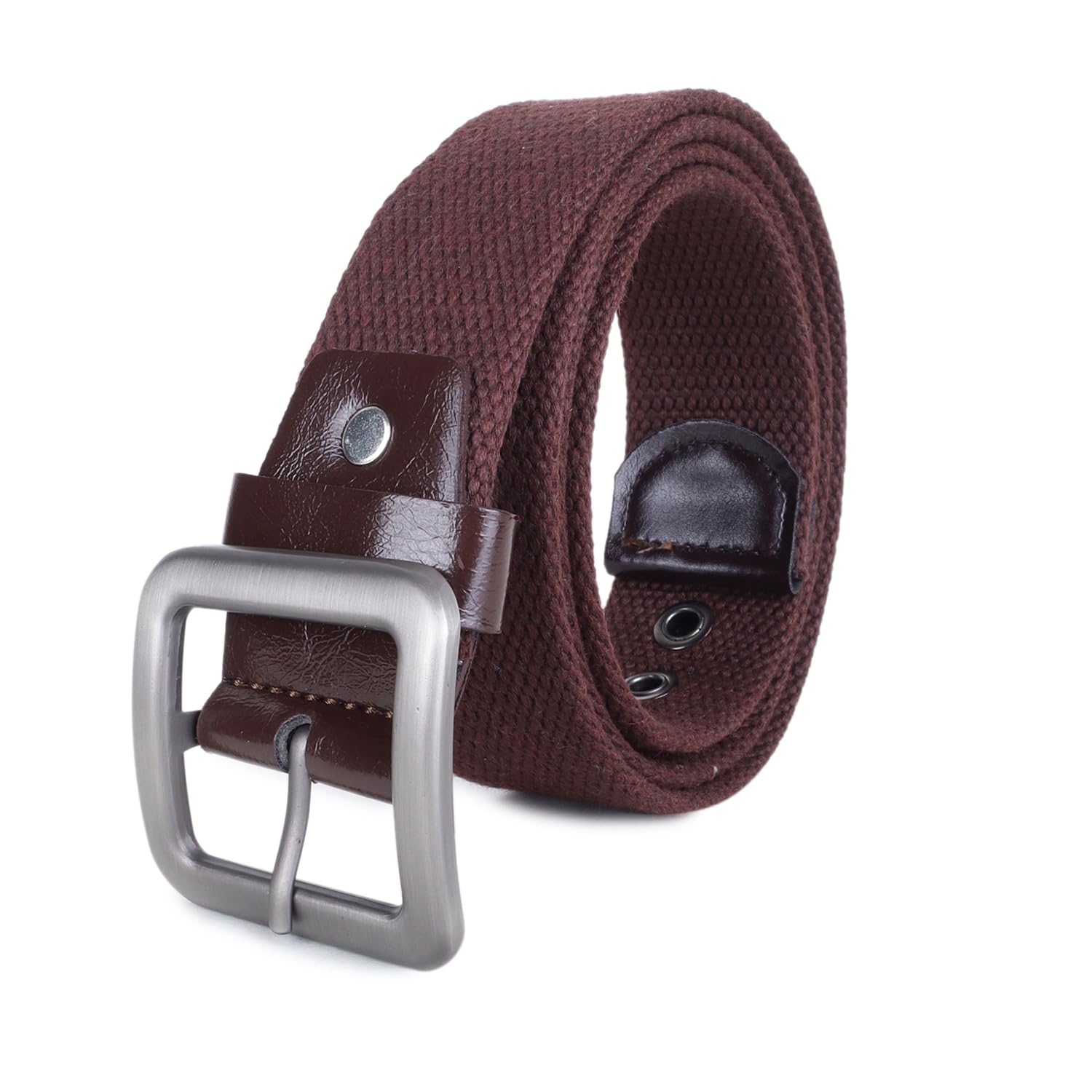 Zacharias Men's Cotton Fabric Army Tactical Solid/Plain Belt pp-31 (Free Size) (Pack of 1)