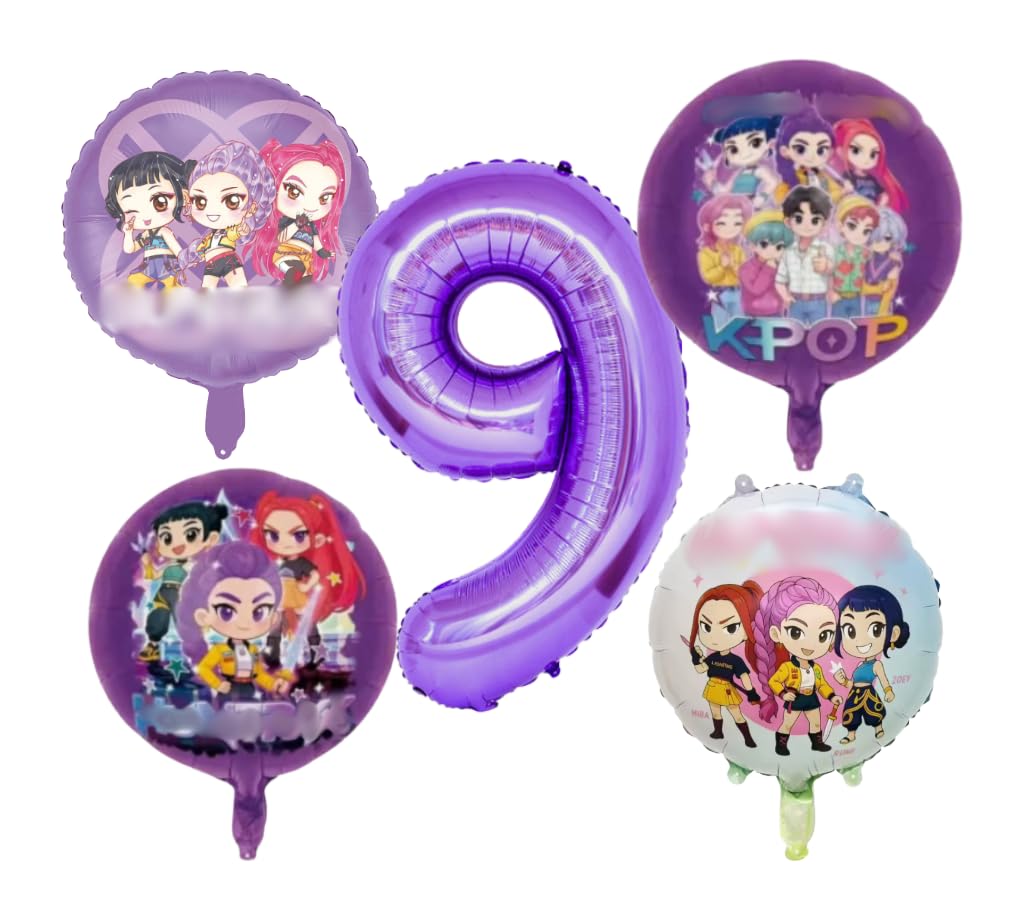 K-POP balloons for birthday party (5 pcs set) Age 9