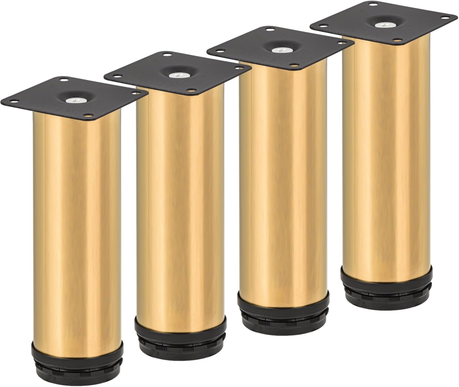 TCHOSUZ 4 Inch Metal Furniture Legs, Stainless Steel Gold