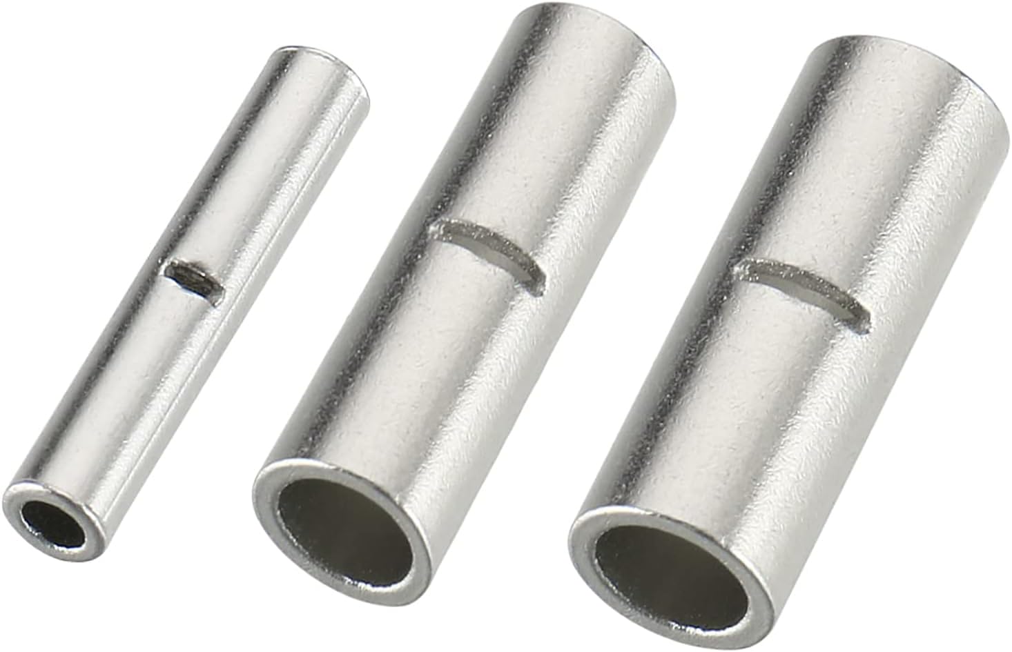 Baomain 75pcs Copper Metal Uninsulated Wire Ferrule Cable Crimp Terminals Butt Connector 10-12 AWG (4.0-6.0 mm2) / 14-16 AWG (1.5-2.5 mm2) / 18-22 AWG (0.5-1.0 mm2),Each Size 25 PCS