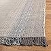 SAFAVIEH Montauk Collection Area Rug - 6' x 9', Blue & Grey, Handmade Flat Weave Boho Farmhouse Cotton Stripe Fringe, Ideal for High Traffic Areas in Living Room, Bedroom (MTK301M)