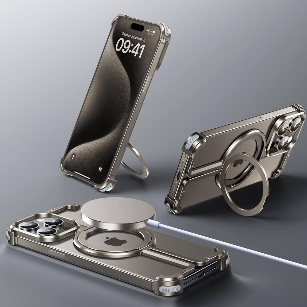 Telefon bezramkowy tytanowy do iPhone'a 14 15 Pro Max, czarny, do iPhone'a 15 ProMax