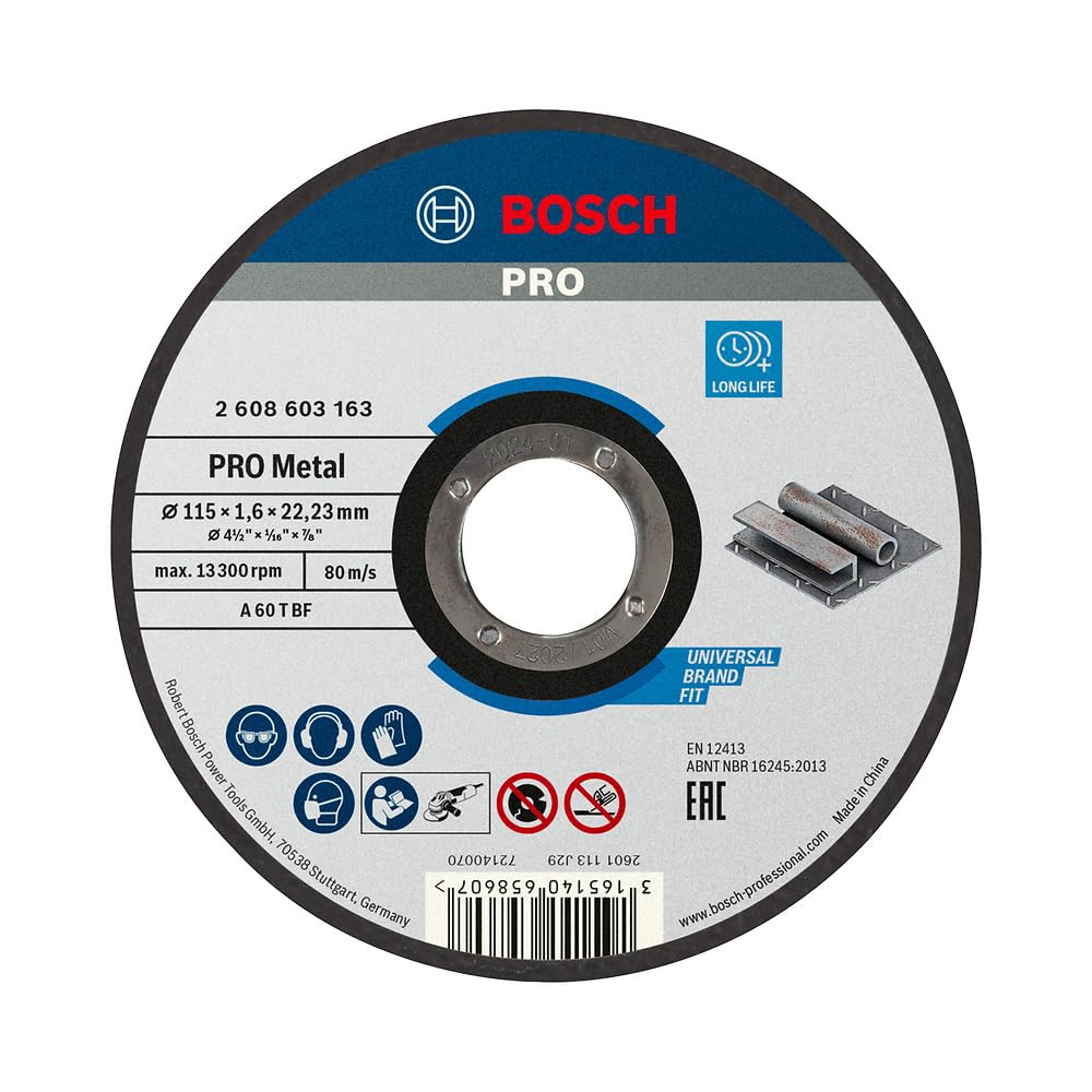 Bosch Disco de corte recto Standard for Metal A 60 T BF 115 mm 22,23 mm 1,6 mm