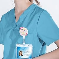 Vista 5 de KAGNAL 5 portatarjetas retráctil con clip, tarjetero con nombre para enfermera, enfermería, estudiante, médico, asistente médico, trabajador