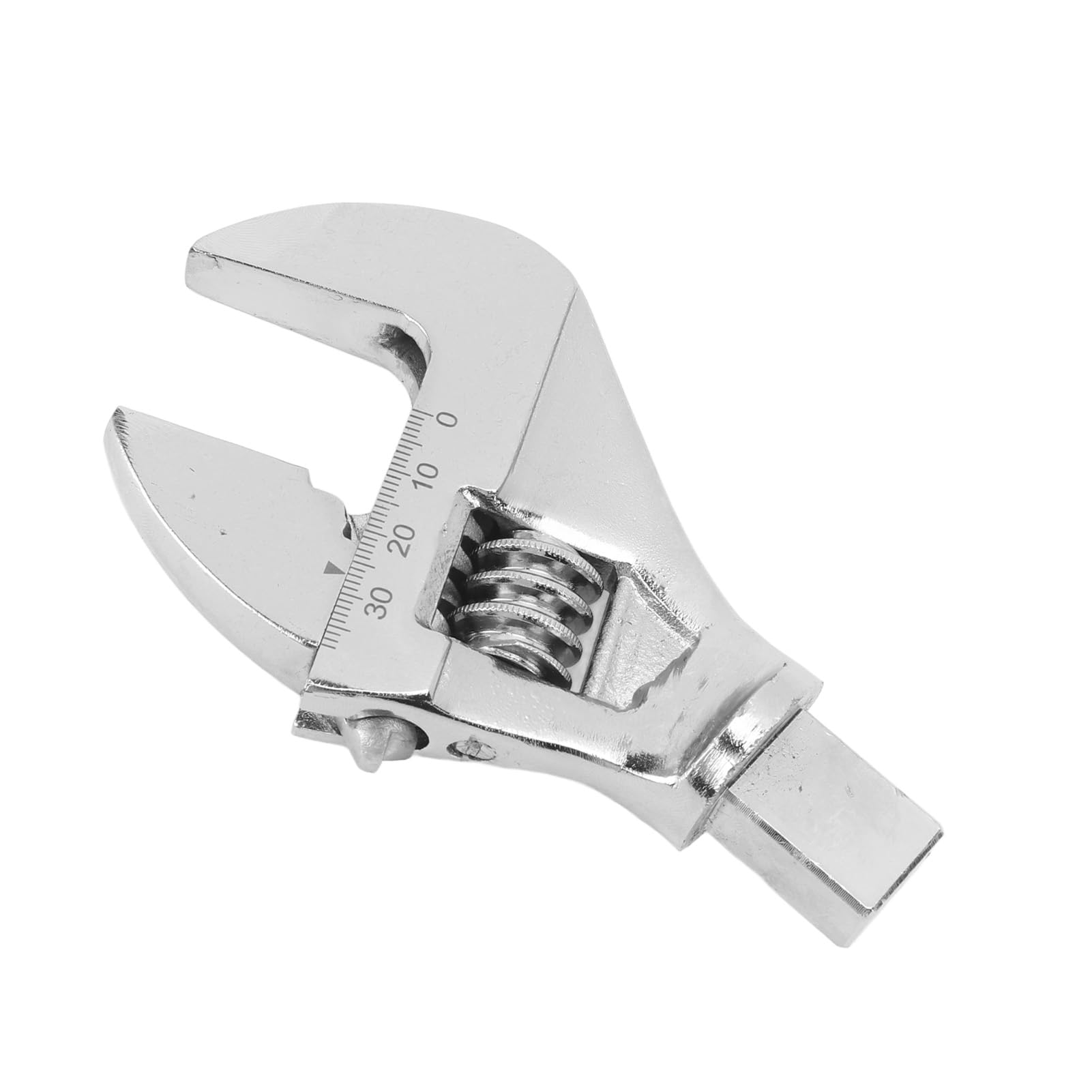 Llave ajustable de acero inoxidable, llaves de mordaza ajustables, cabezal intercambiable, escala clara. Cabezal de llave ajustable de acero cromado, flexible para apretar y aflojar (0-37 mm / 0-1,5