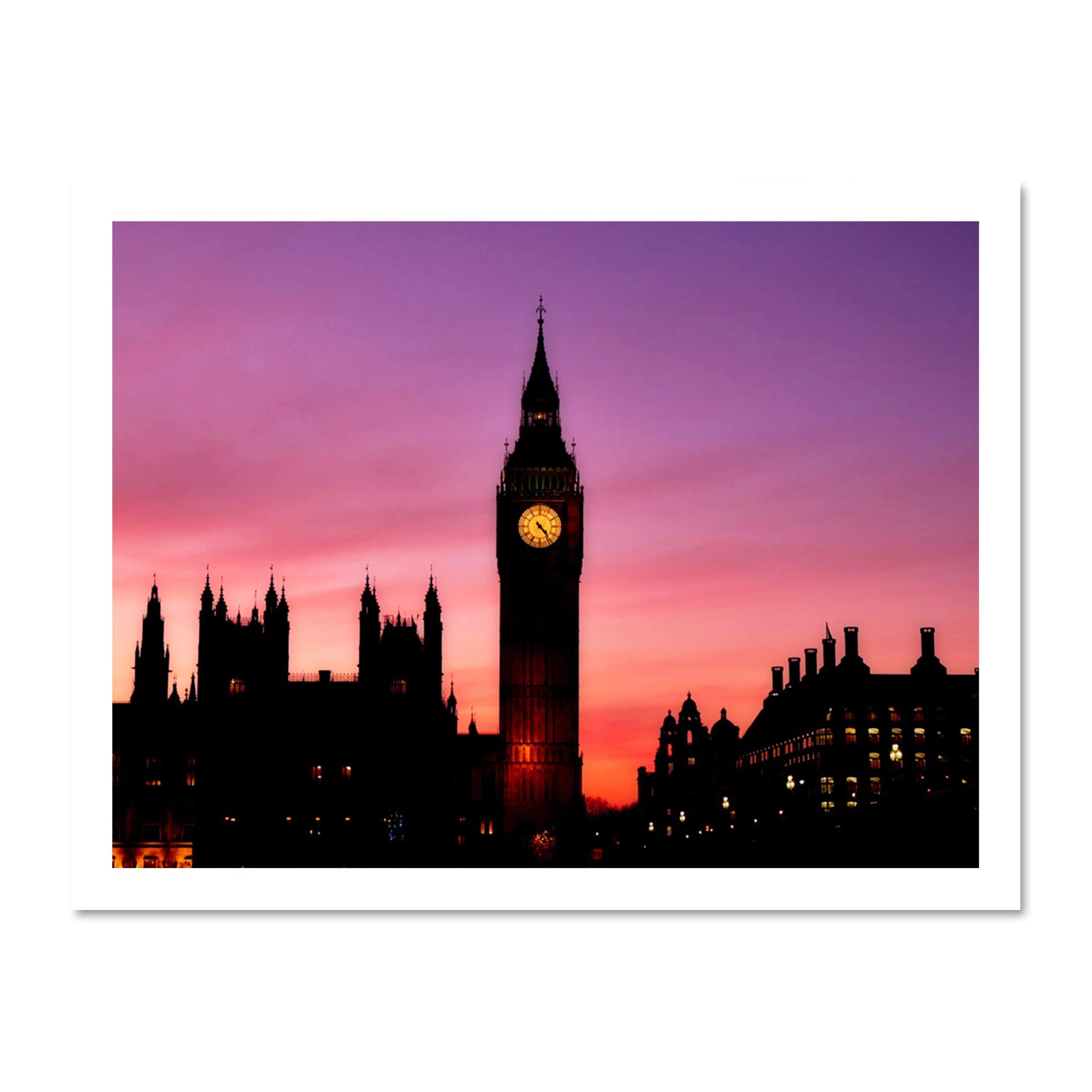 Big Ben Clock London Large Framed Art Print Poster Wall Decor 18x24 inch
