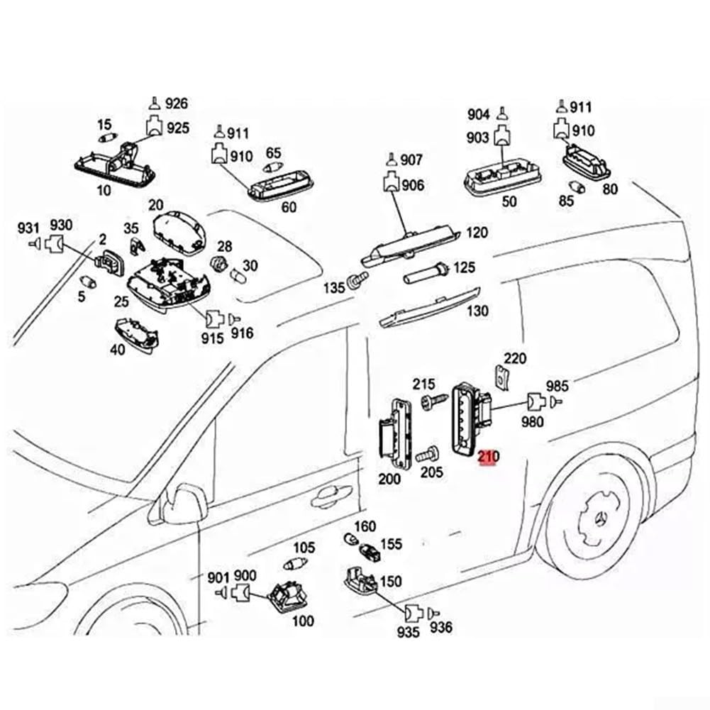 Zilimontt Interrupteur de contact pour porte coulissante électrique W639 pour Vito pour Viano, remplacement facile à l'usure, installation simple et conviviale