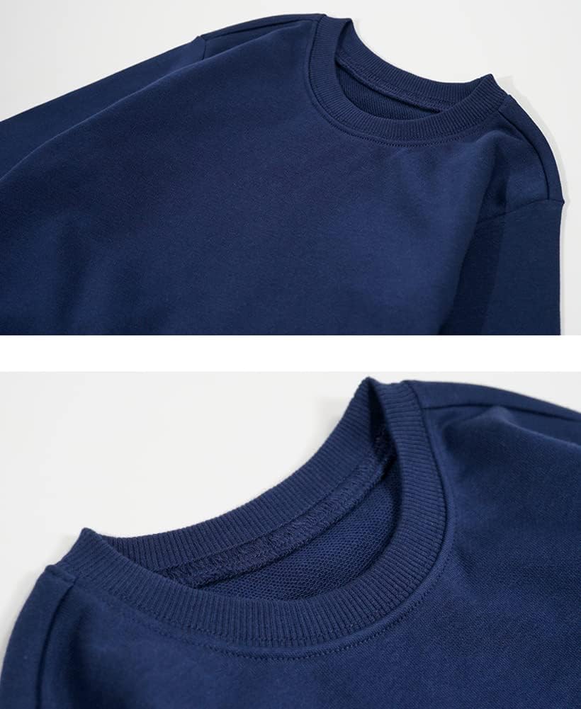 Teach Leanbh Toddler Baby Boys Girls 2 Pack Sweatshirt Crewneck Cotton Long Sleeve Solid Color Pullover Tops - Image 2