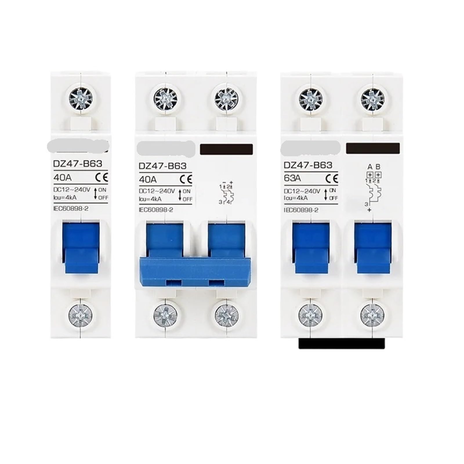 Disjoncteur Miniature DC DZ47B MCB 16A 48V Interrupteur Pneumatique Rail Din