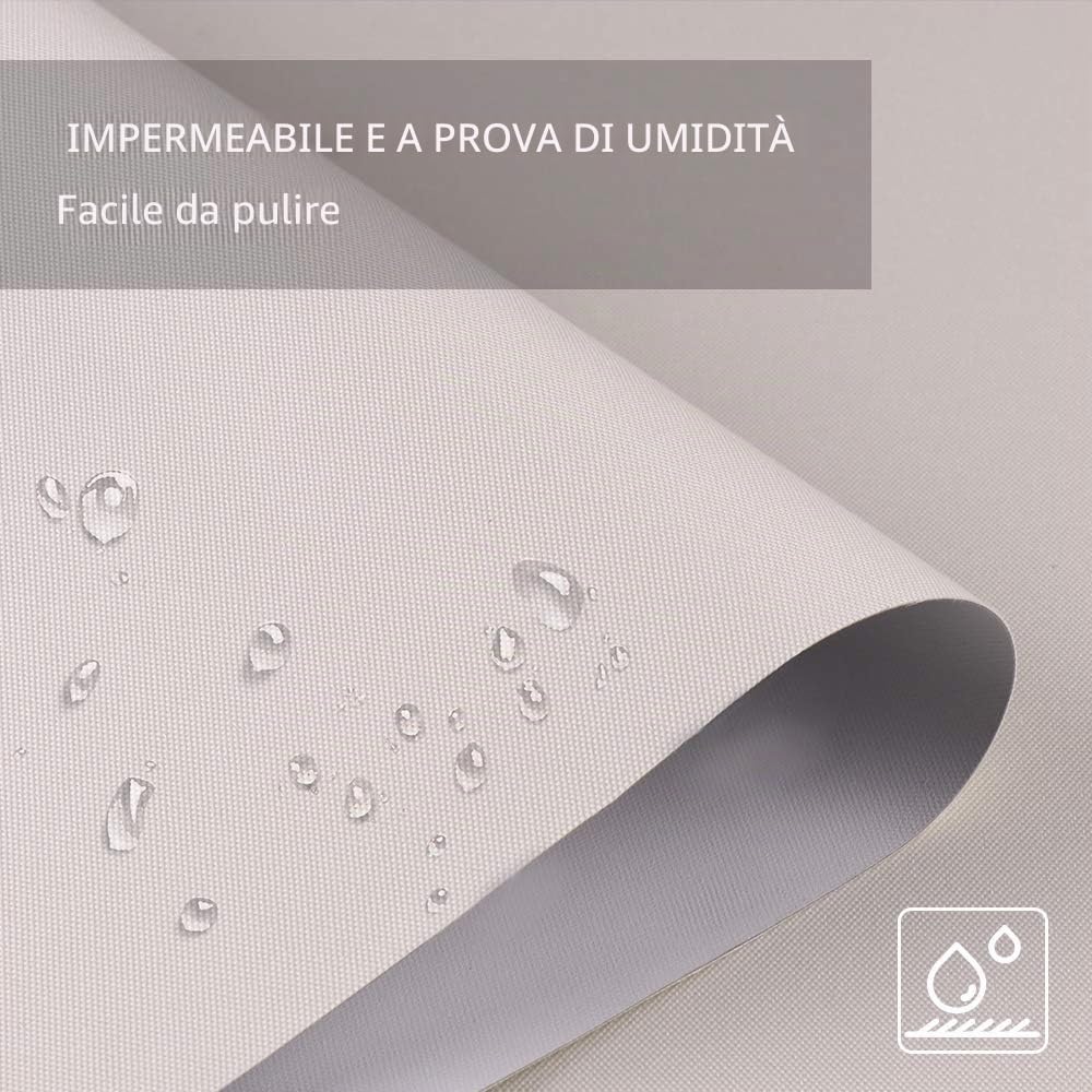 LUCKUP Tenda a rullo 100% oscurante, in tessuto impermeabile, isolamento termico, protezione dai raggi UV, per camere da letto, salotti, bagni e ufficio, facile da installare (81 x 183 cm, panna)