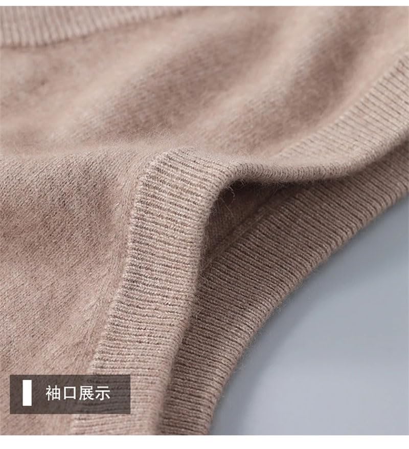 Dninmim Men's Cashmere Sweater Vest Sleeveless Solid V-Neck Waistcoat Pullover4