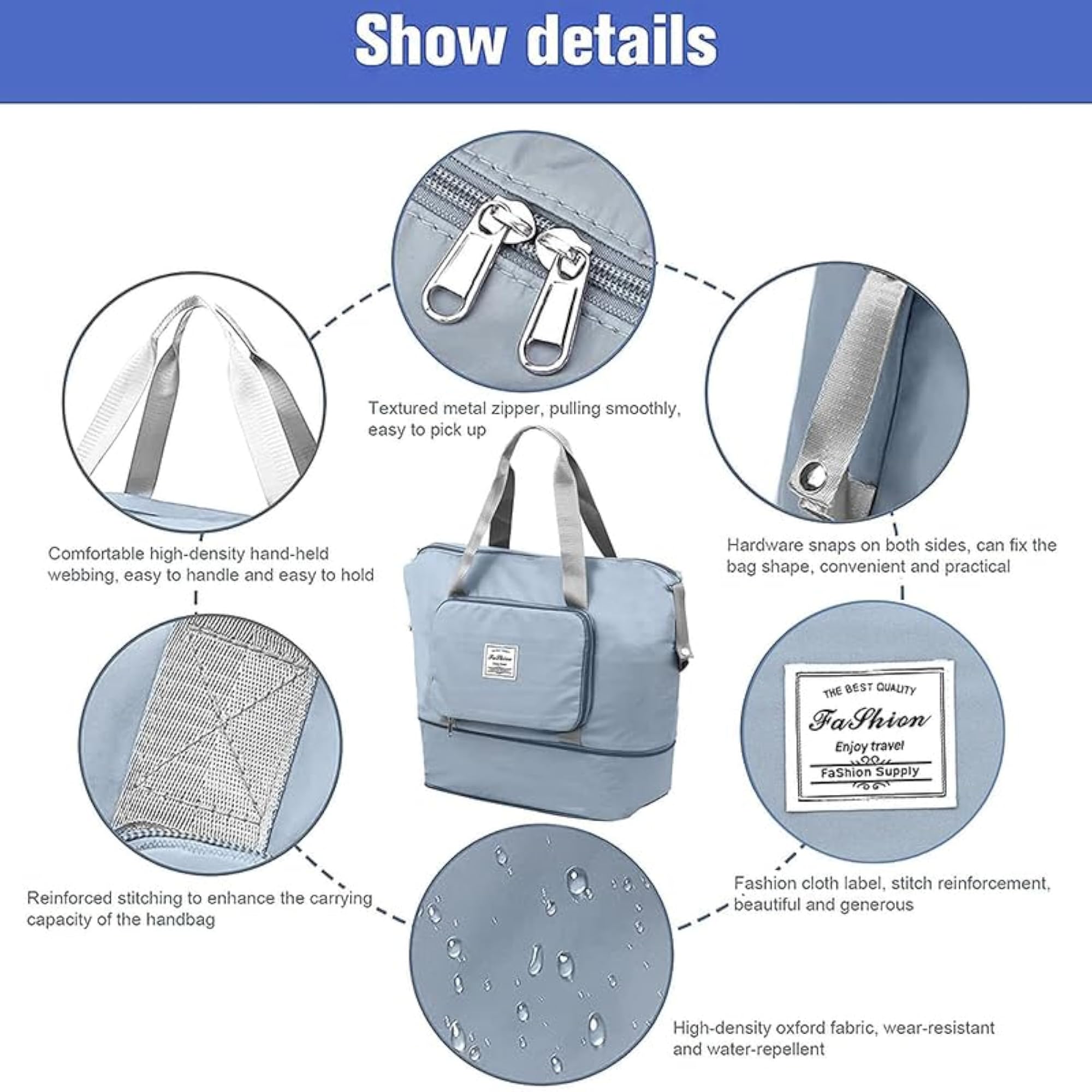 Portable Travel Duffel Bag, Lightweight and Waterproof