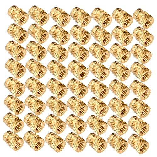 JECOMPRIS 100 Piezas Tuerca De Fusión En Caliente Inserciones De Hilo Tuercas De Inserción Roscadas Tuerca De Buen Rendimiento De Trabajo Tuercas Insertadas Roscadas Betel Río Cobre Golden