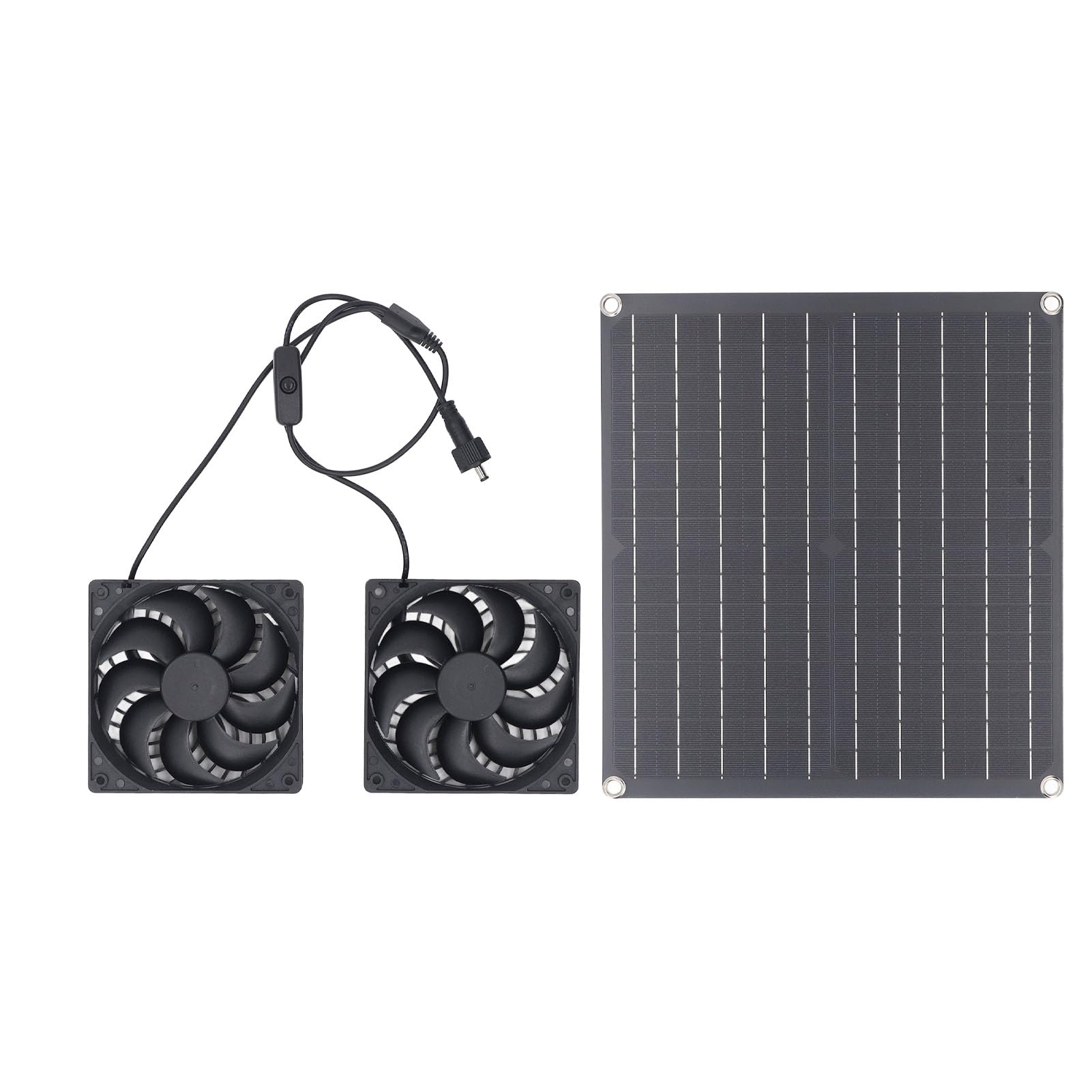 Ventilador Solar, Ventilador de Panel Solar de 25 W Resistente a la Intemperie con Ventilador Doble de CC para Gallineros Pequeños, Invernaderos, Cobertizos, Casas para Mascotas,