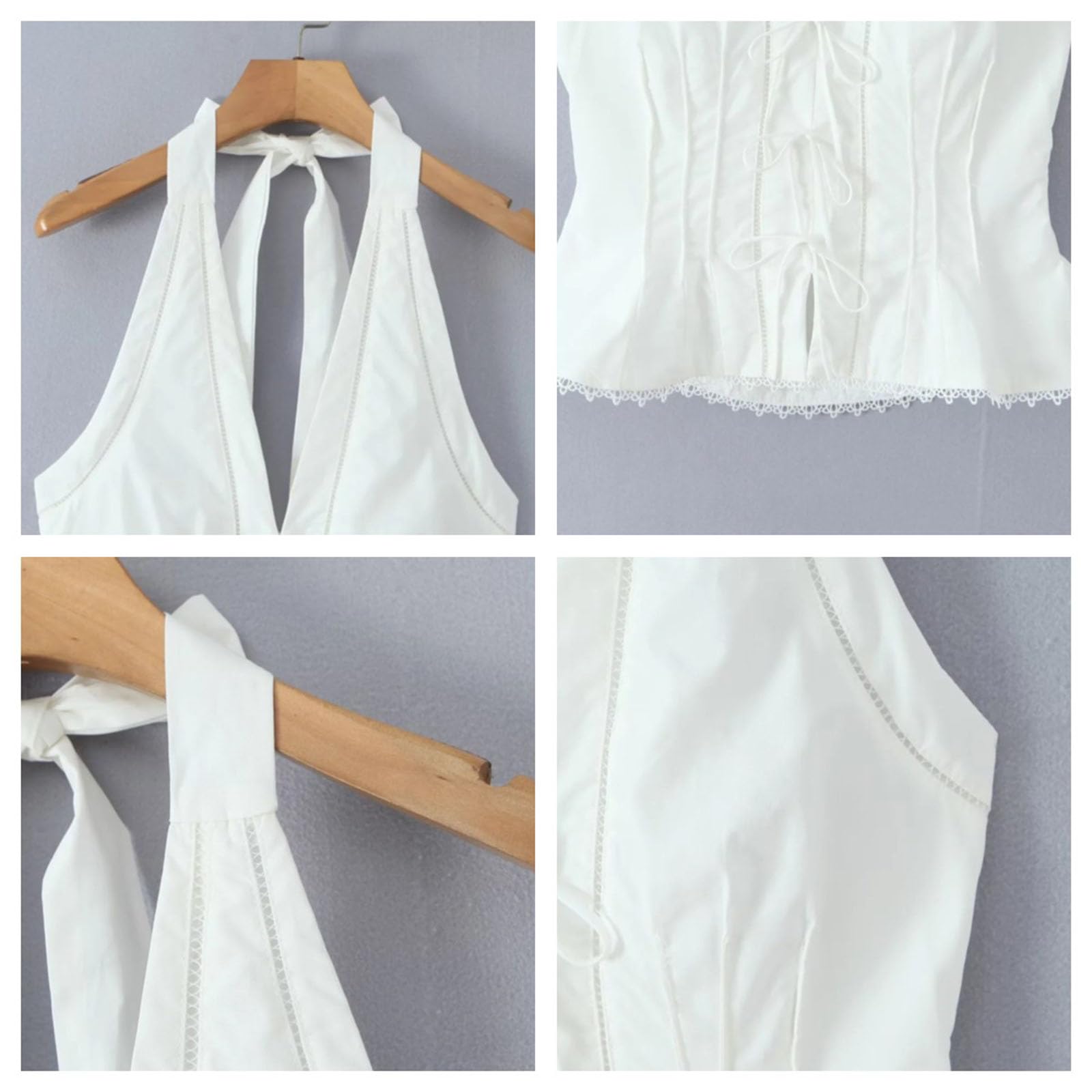 Top Da Donna Con Scollo All'americana Senza Maniche Sexy Senza Schienale Con Scollo A V Profondo Moda Estiva Y2k Crop Top Per Uscire