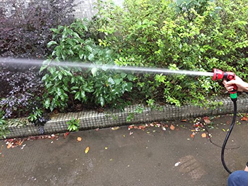 Garden Hose Nozzle Hand Sprayer - Heavy Duty Metal Watering Nozzle - High Pressure | Thumb Switch Flow Control Spray Attachment | Suitable for Car Wash, Cleaning, Watering Lawn and Garden