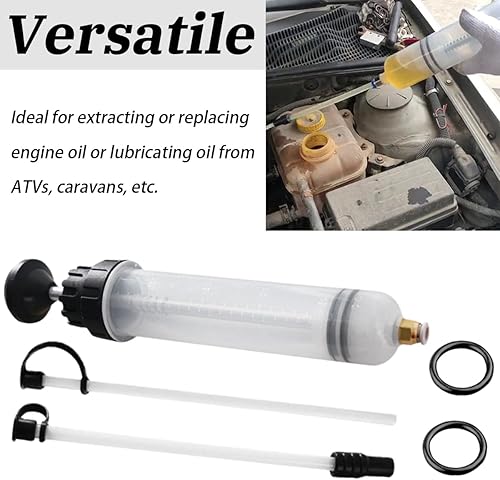 Miniatura 5 de BESULEN Extractor de líquido de 200 cc, bomba de jeringa de cambio de aceite automotriz, transferencia manual de combustible al vacío de succión,